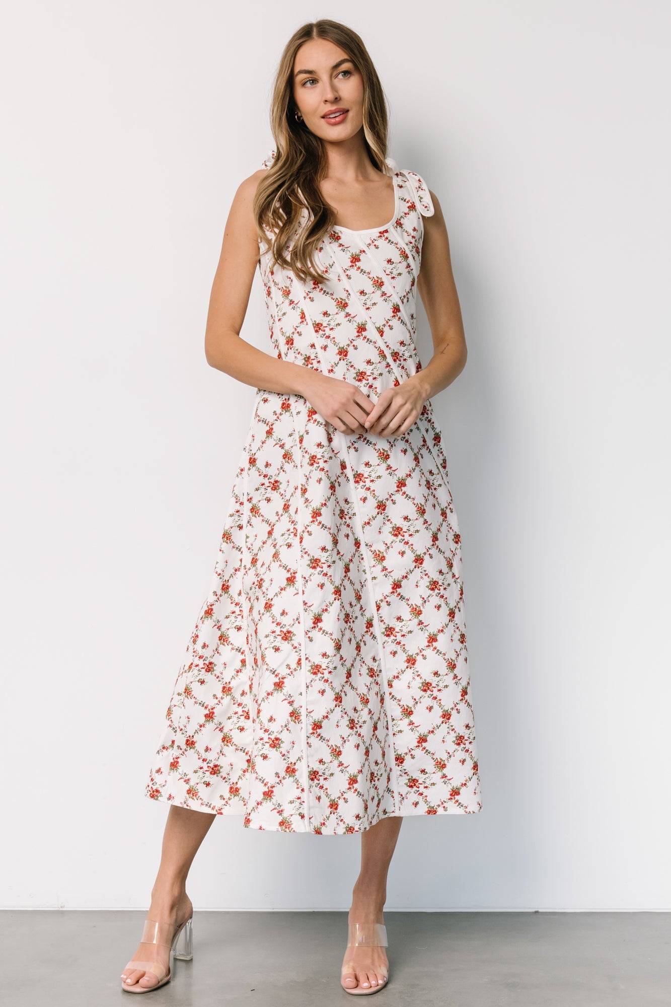 Isla Tank Dress | Off White + Red Floral Genuine Sale Online