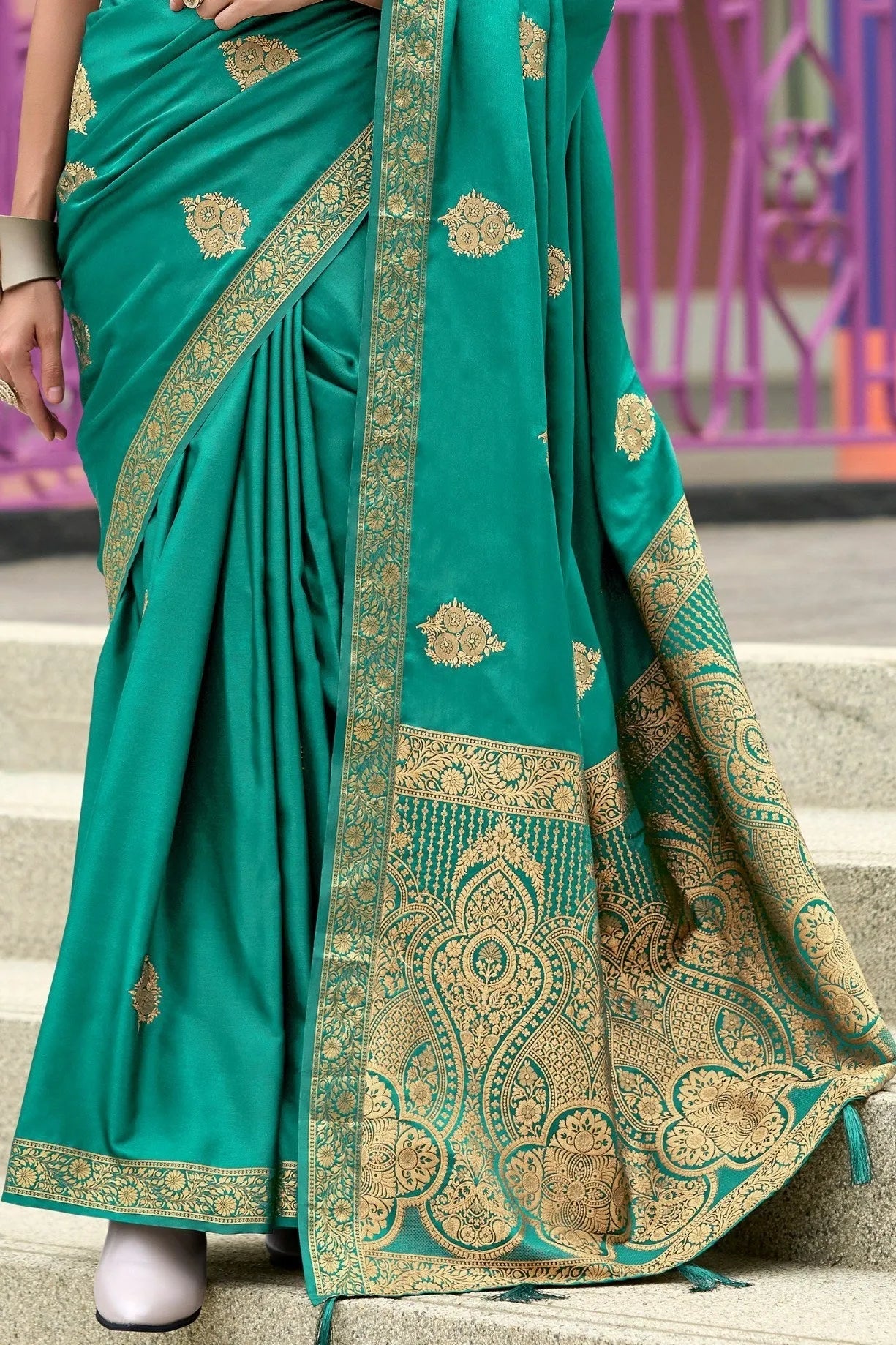 Viridian Green  Banarasi Handloom Saree Online Online Outlet Sale