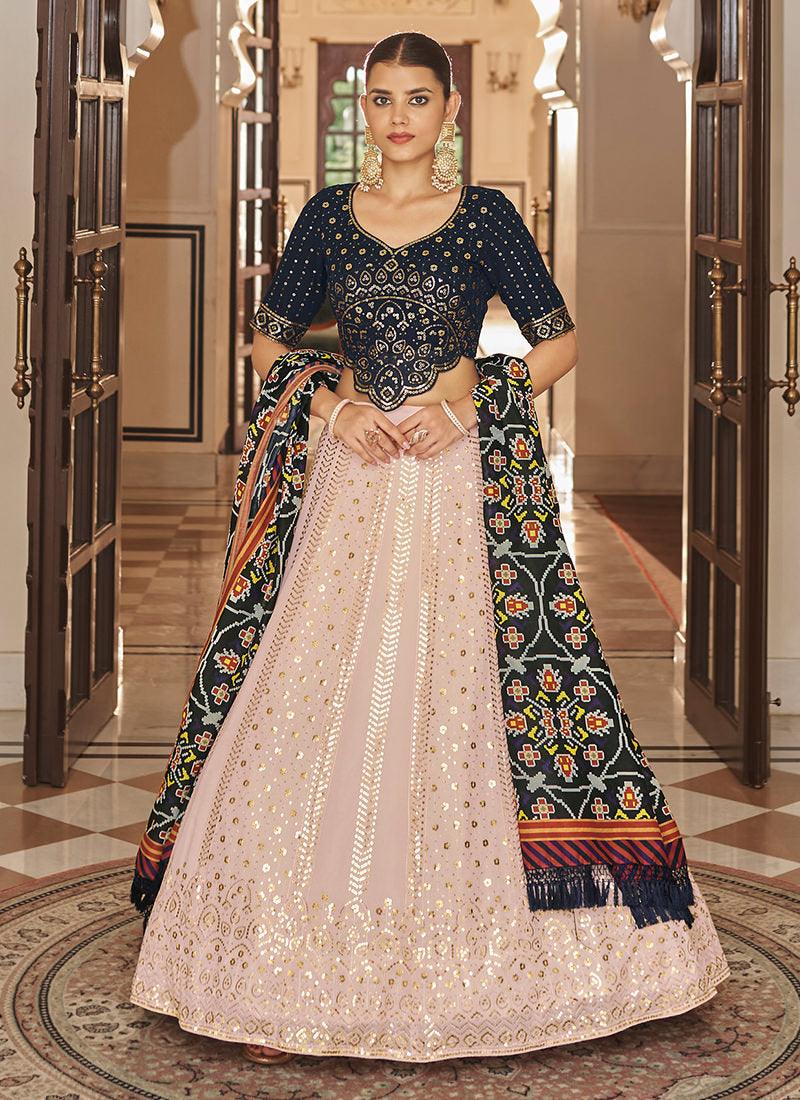 Heavy Sequins Work Pink Chaniya Choli Quality Free Shipping