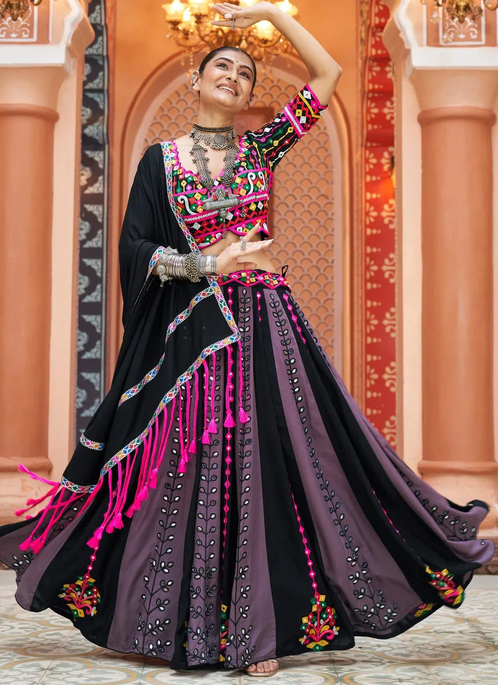 Multi Color Readymade Navratri Lehenga  Choli Collections Cheap Online