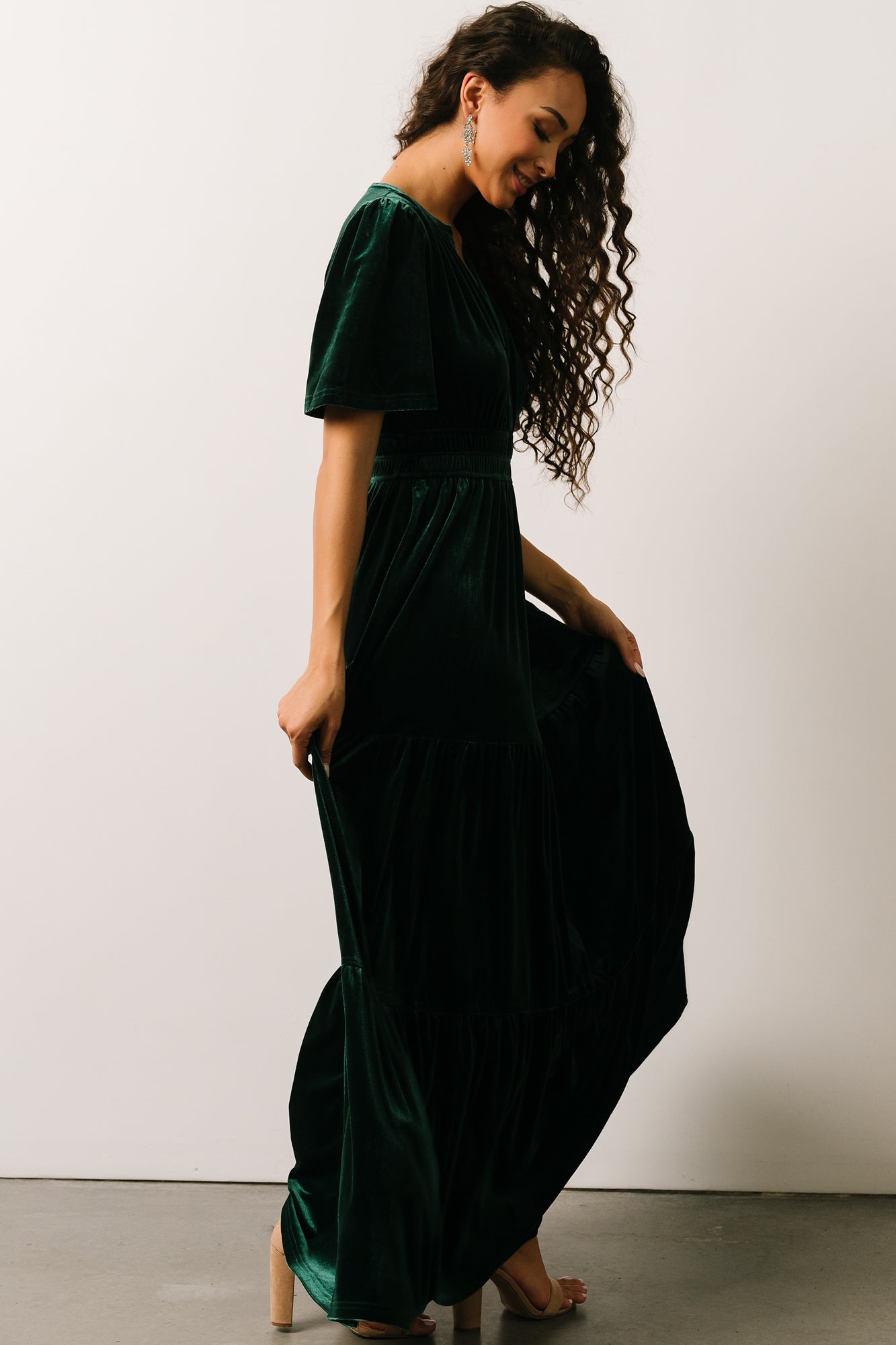 Artemis Velvet Maxi Dress | Emerald Best Wholesale