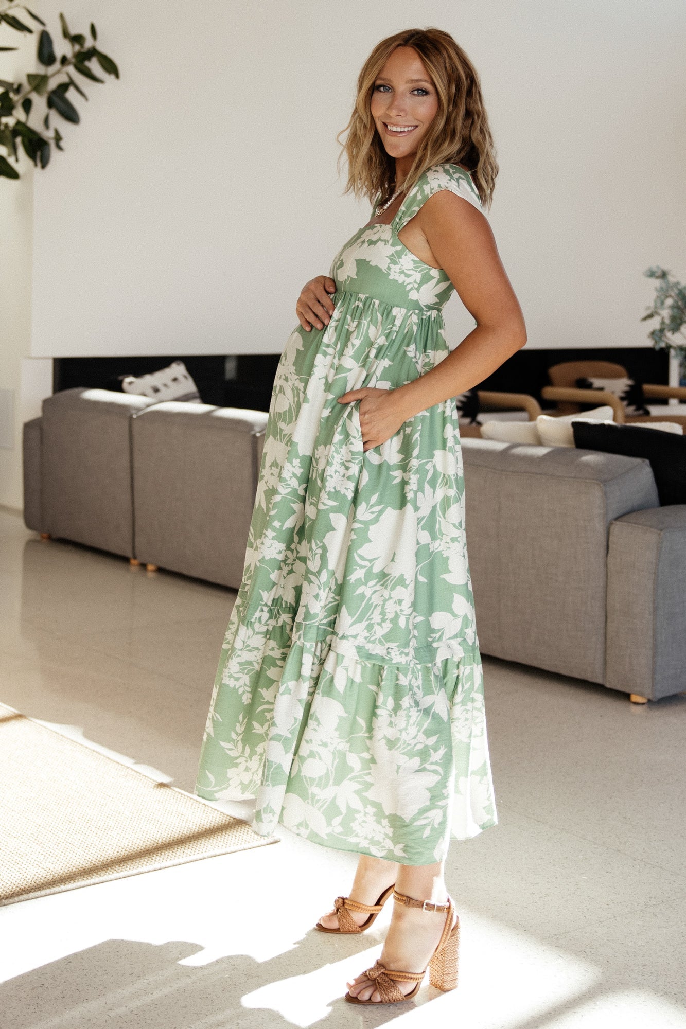 Aita Maxi Dress | Green + Ivory Floral High Quality Cheap Pice