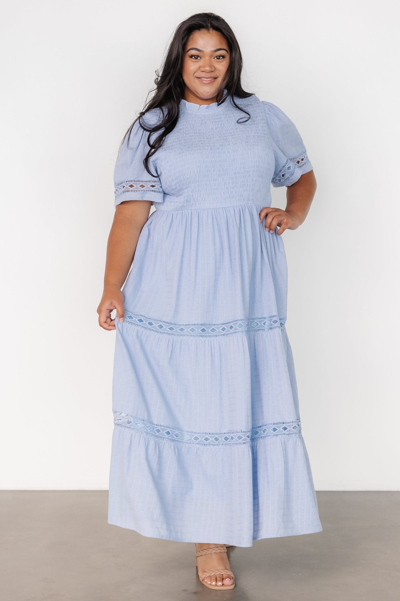 Loveland Geo Lace Maxi Dress | Light Blue Pictures For Sale