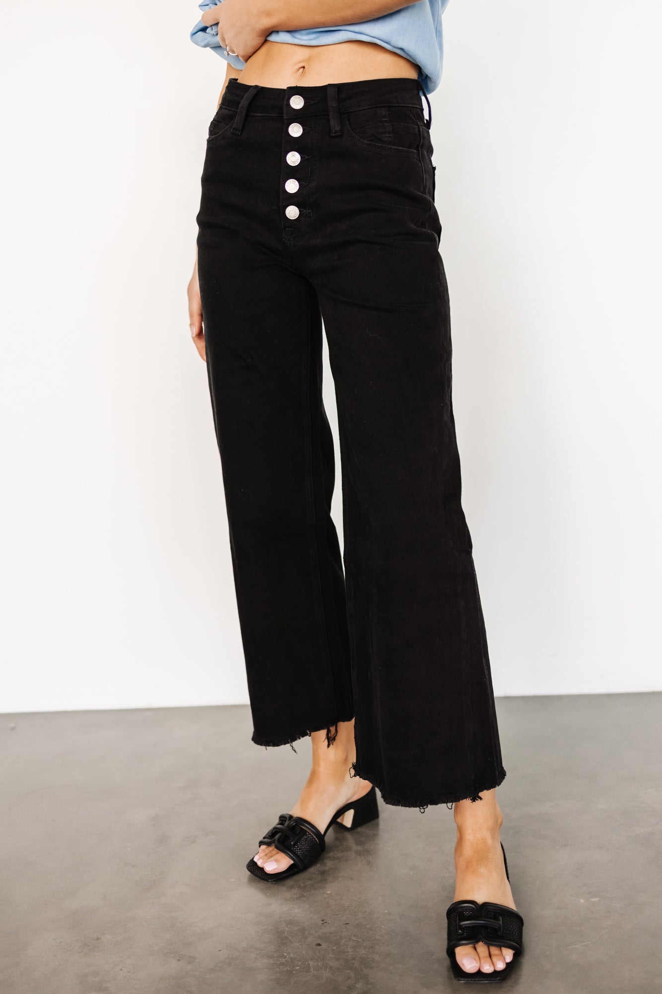 Georgie High Rise Wide Leg Jeans | Black Best Place