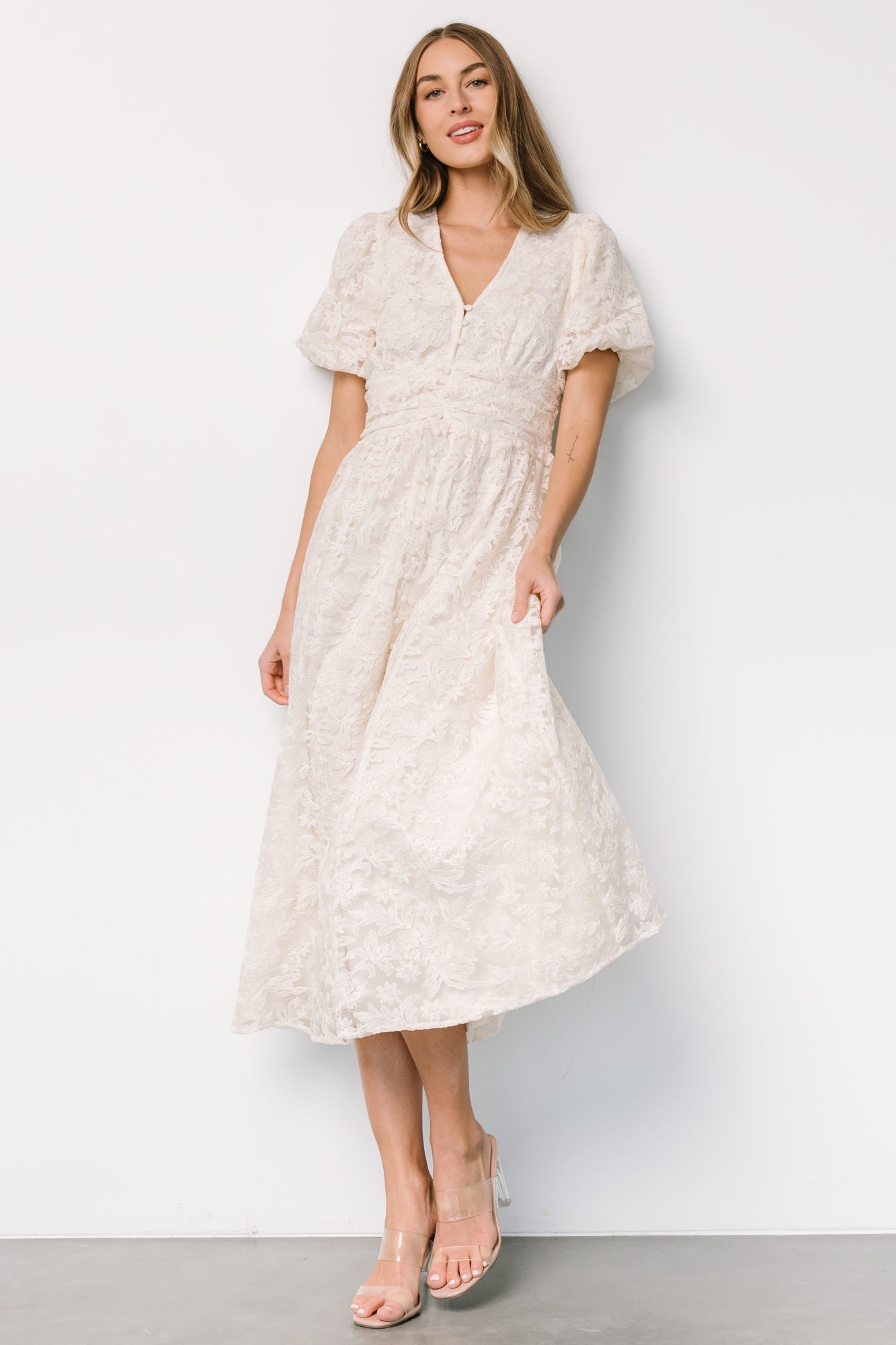 Edwina Lace Dress | Vintage Cream Sale Cheap Pice