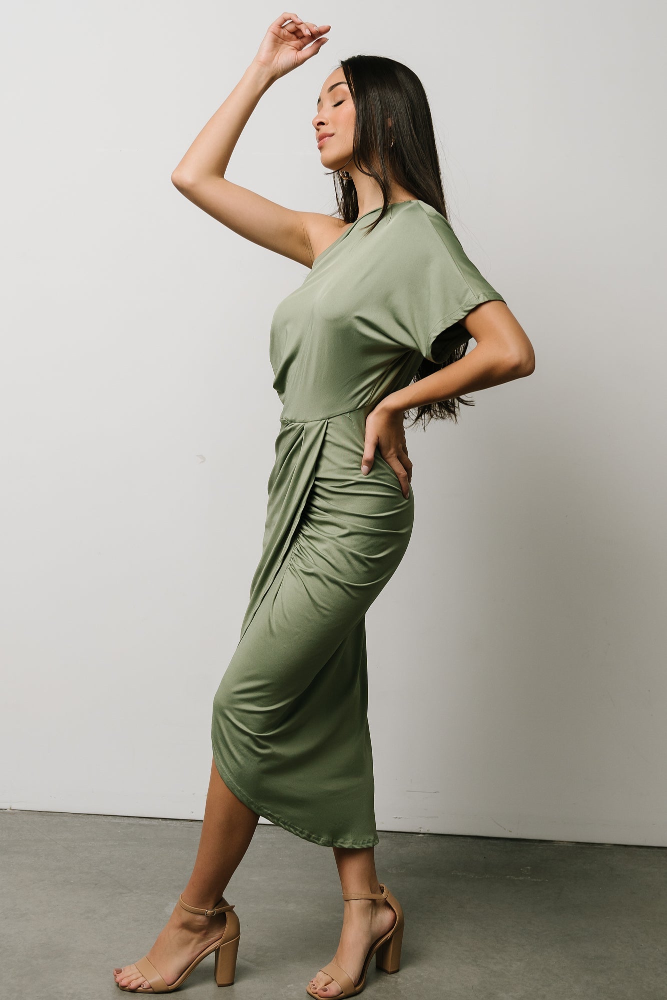 Addison Midi Dress | Dusty Sage Quality Original