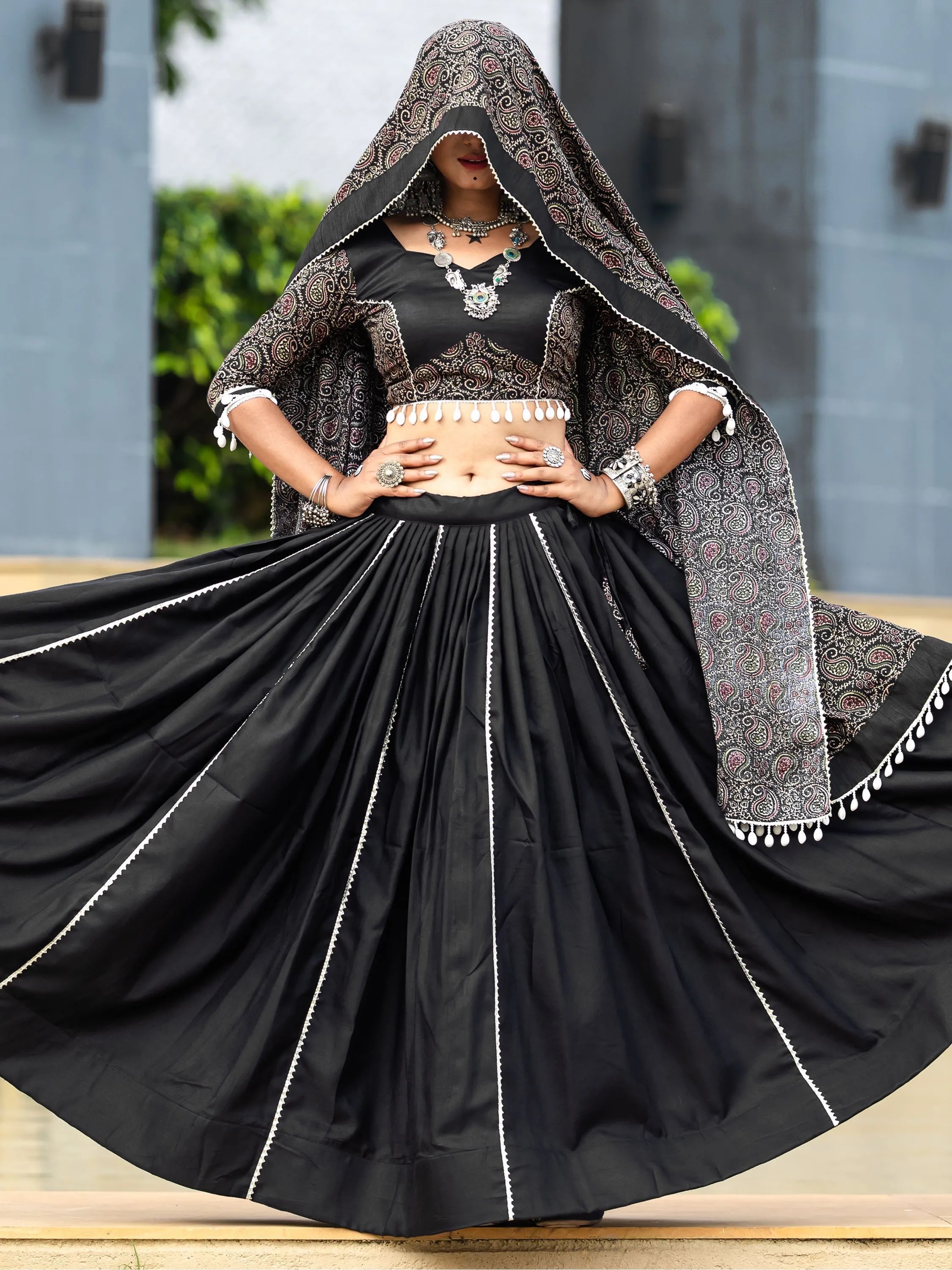 Ethnic Black Rajwadi  Lehenga Choli For Navaratri Limited Edition