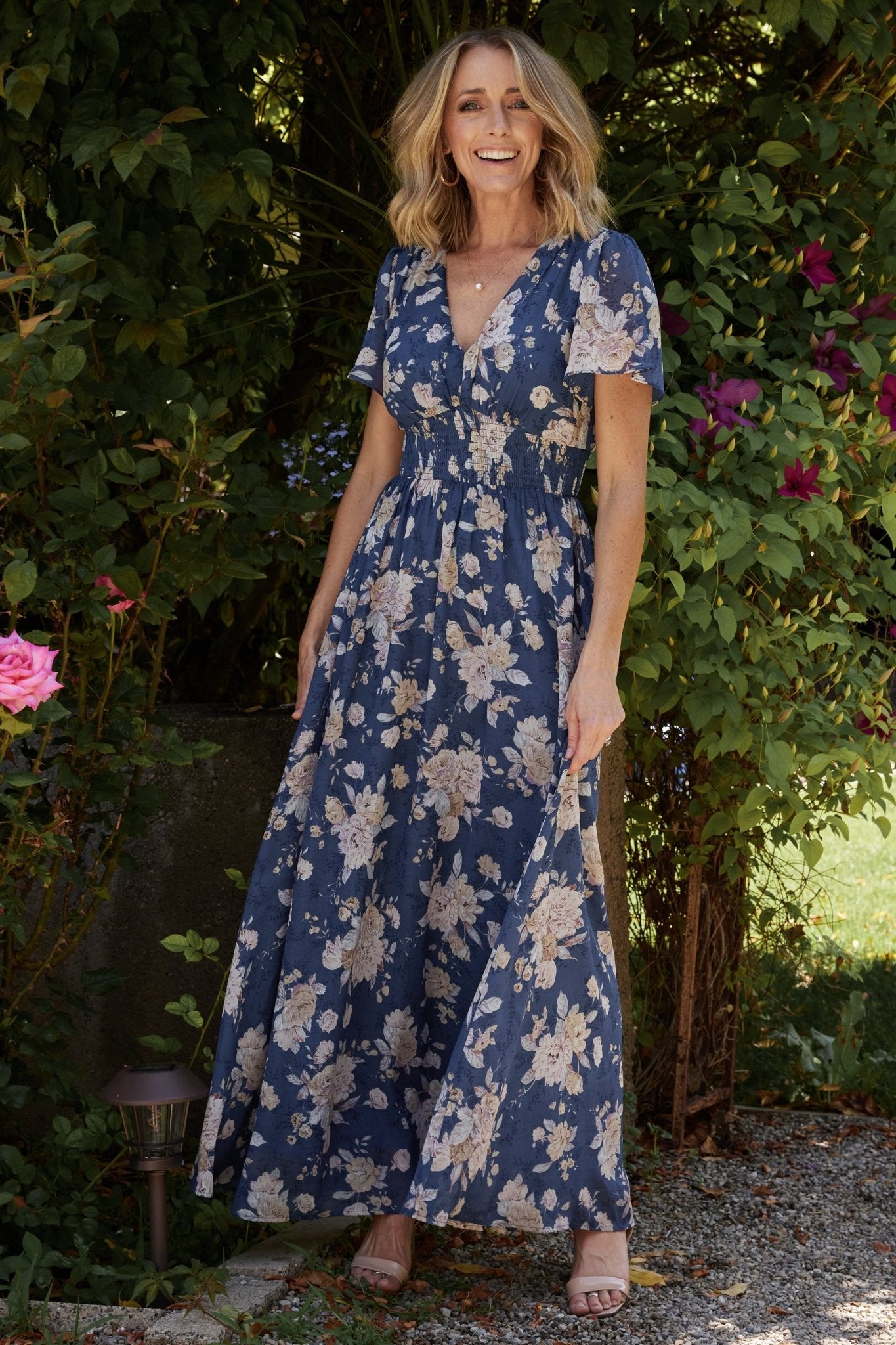 Birdie Maxi Dress | Blue + Blush Floral Official Site For Sale