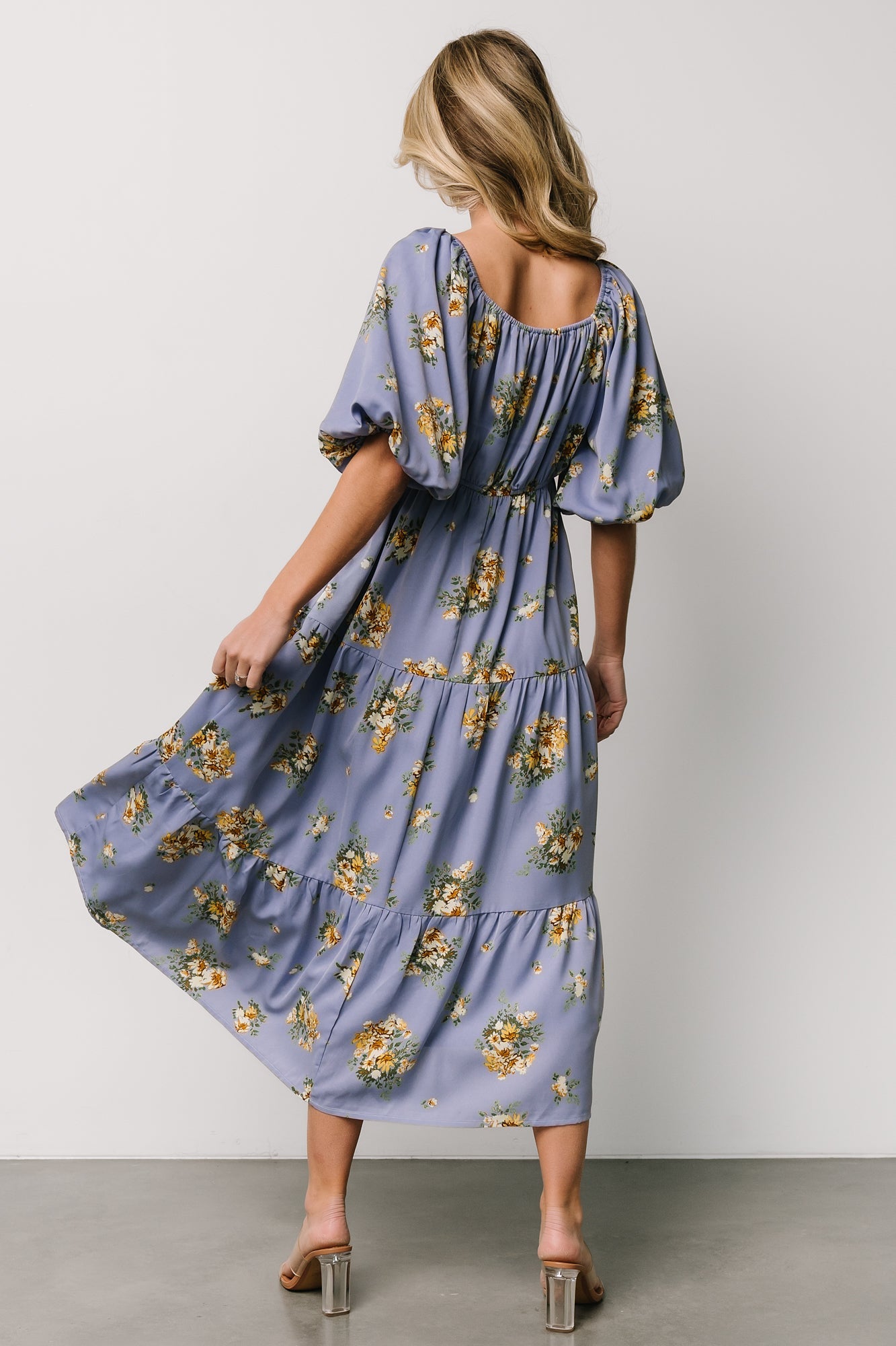 Judith Dress | Blue + Golden Floral Free Shipping Tumblr