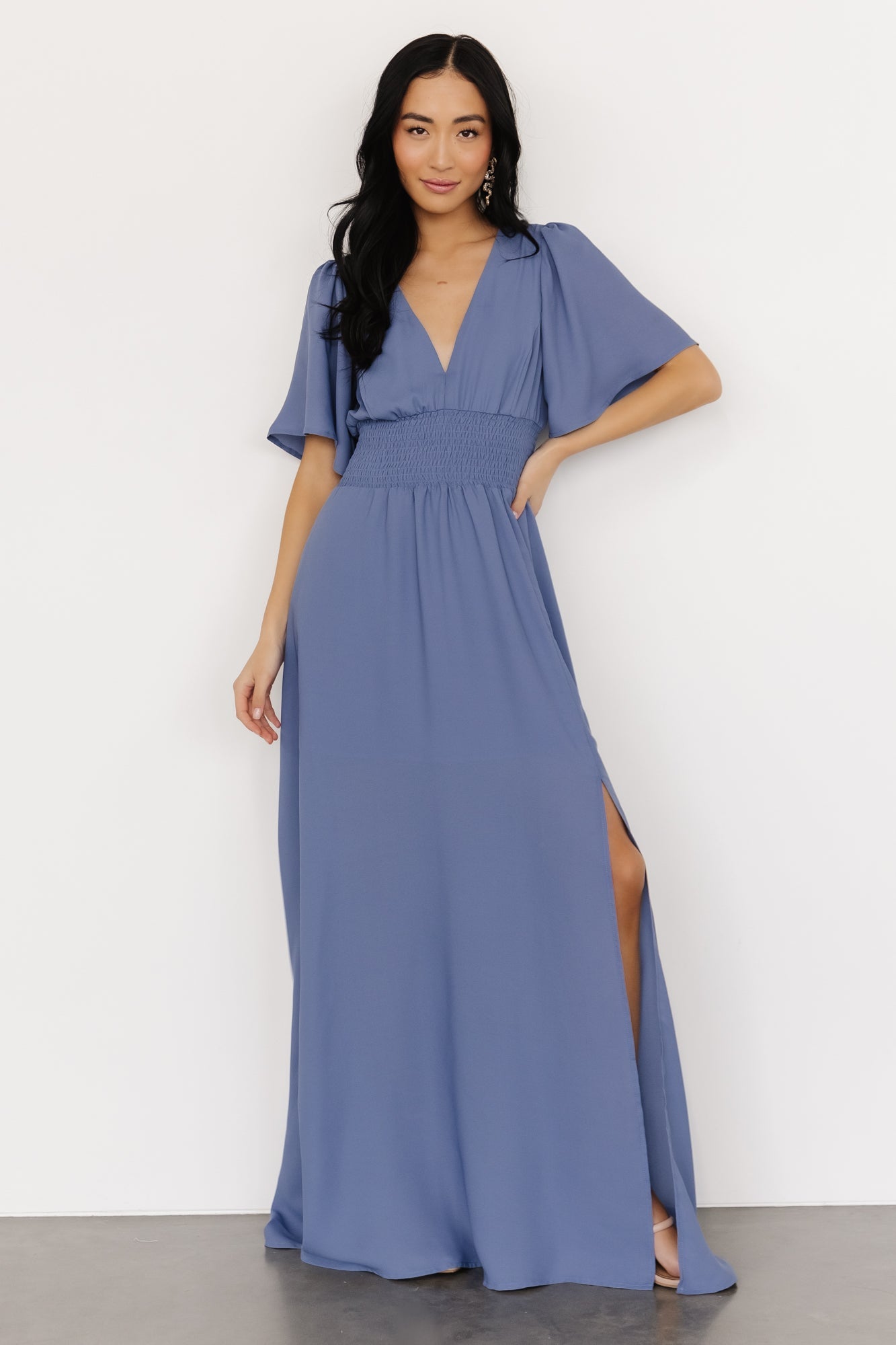 Verona Smocked Maxi Dress | Blue Buy Cheap Largest Supplier