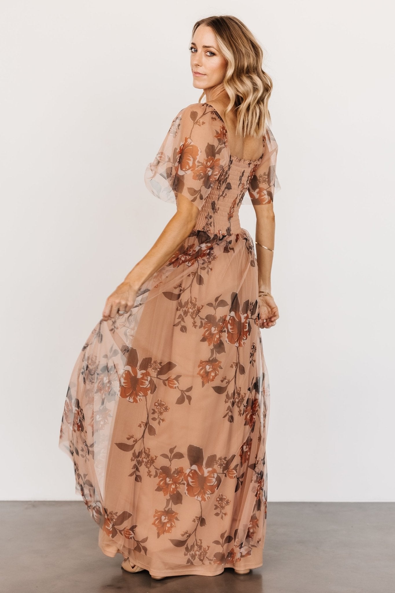 Cassandra Tulle Maxi Dress | Copper Floral Brand New Unisex Sale Online