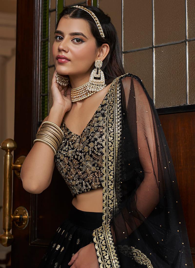 Heavy Embroidered Black Chaniya Buy Cheap Buy