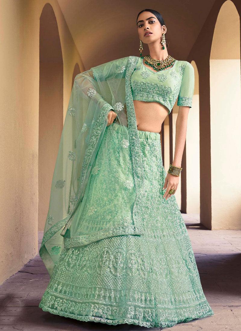 Dreadful Light Green Color Soft Net Base With Sequins Work Lehenga Choli Free Shipping Tumblr