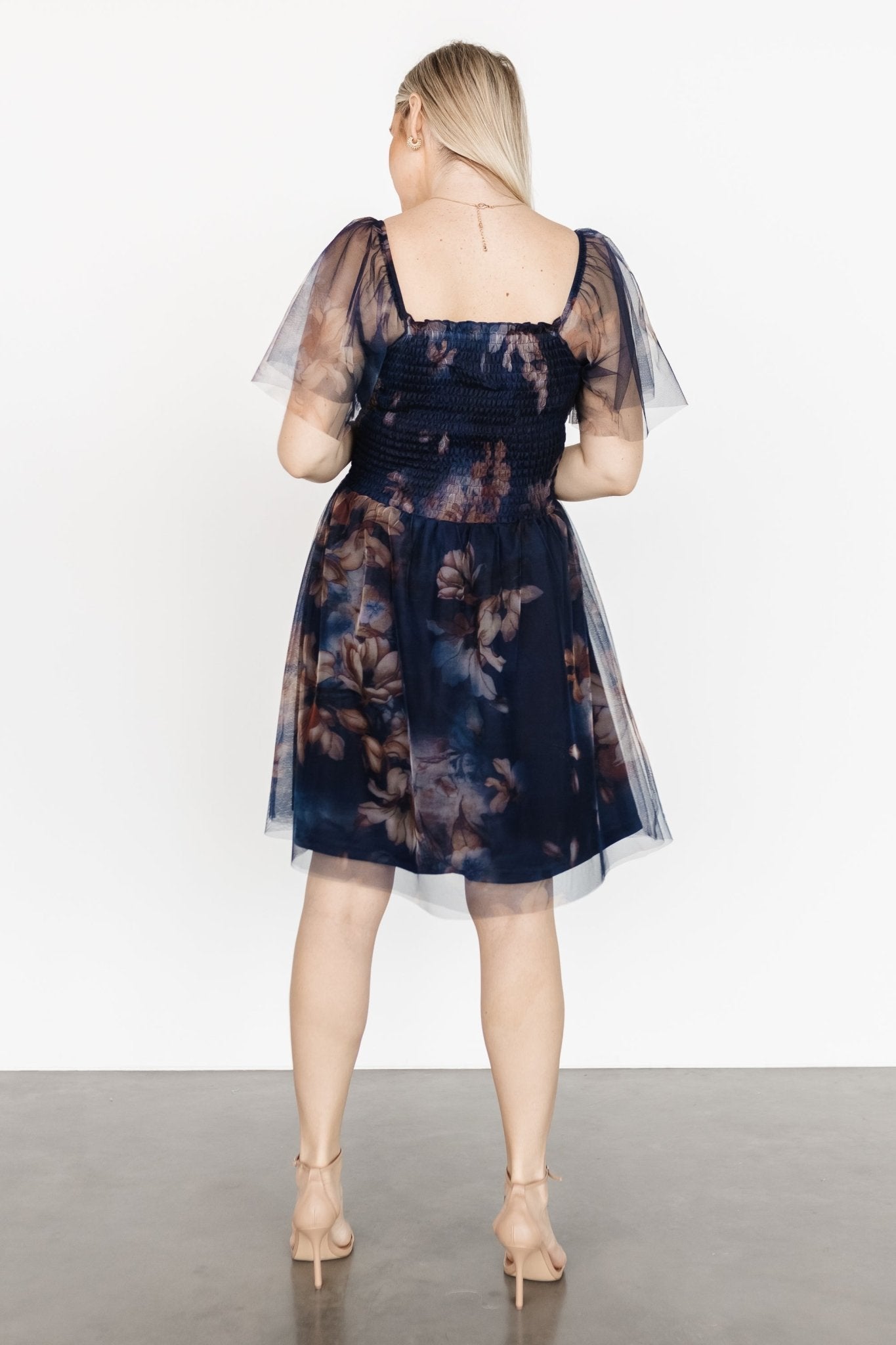 Tivoli Tulle Short Dress | Dark Blue Floral For Cheap Online