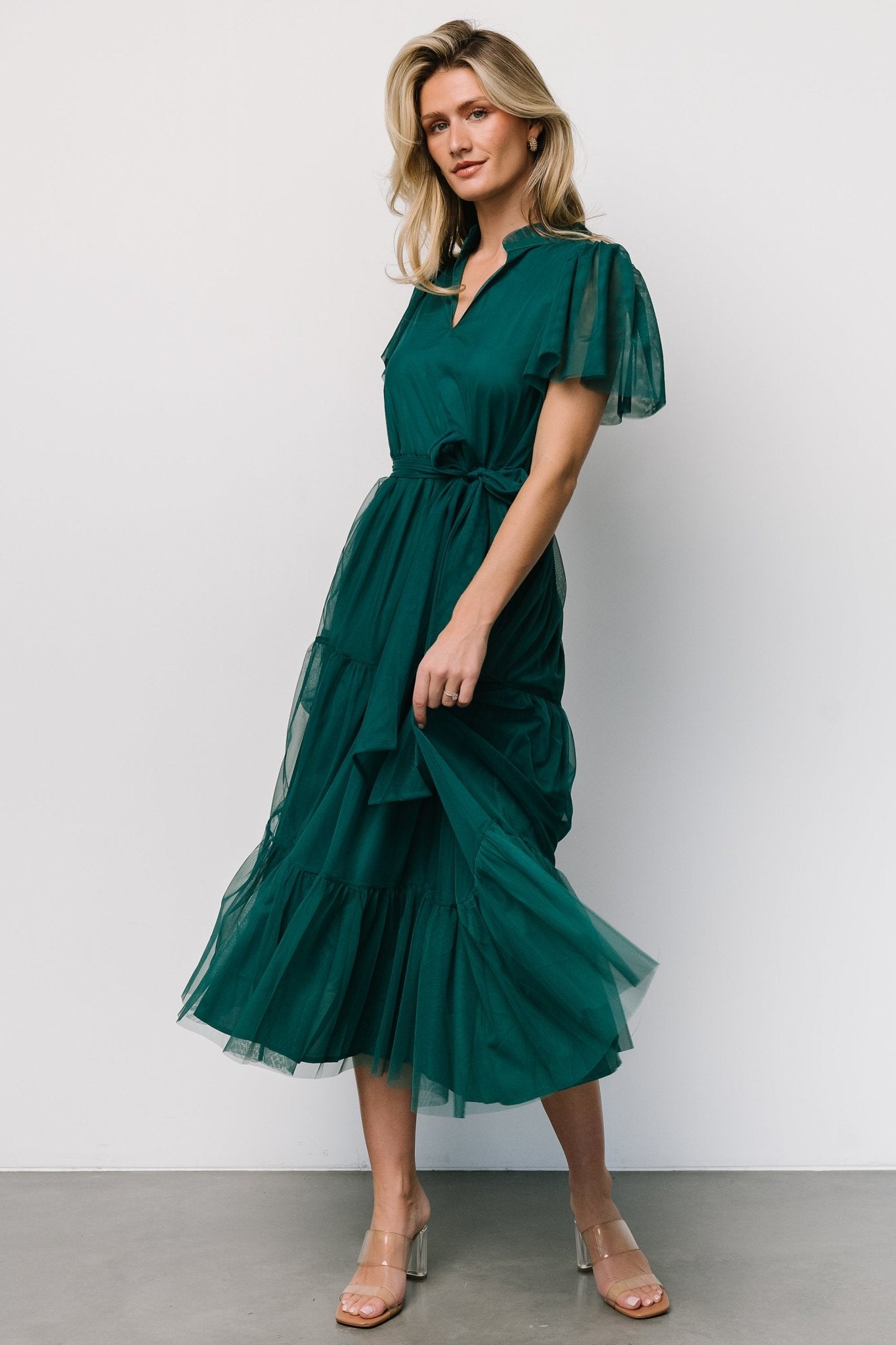 Medina Tulle Midi Dress | Emerald Collections Cheap Pice