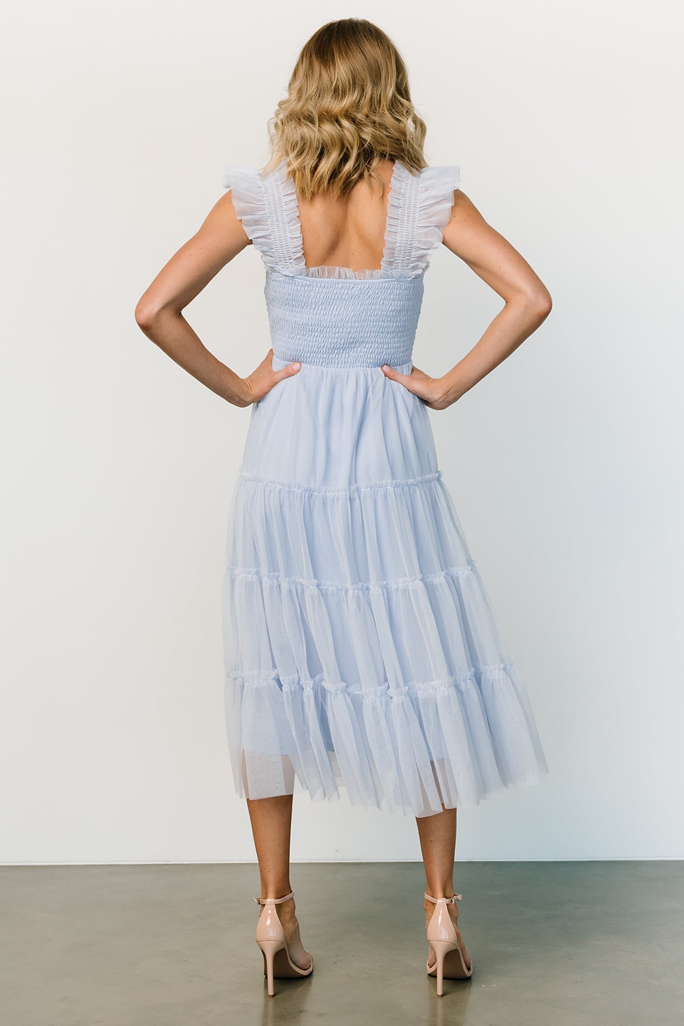 Emma Smocked Tulle Dress | Light Blue Buy Online Cheap Pice