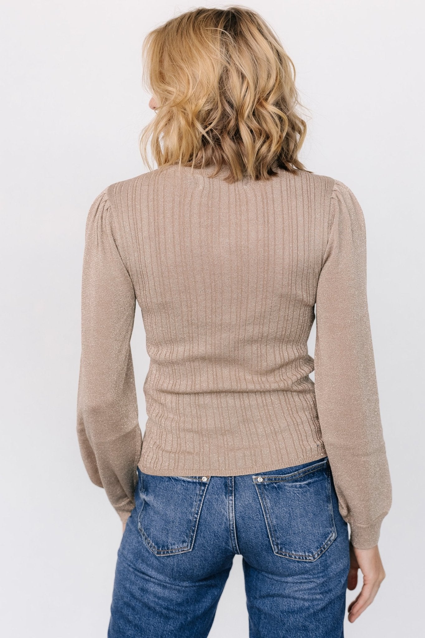 Padma Shimmer Sweater Top | Latte Best Wholesale Sale Online