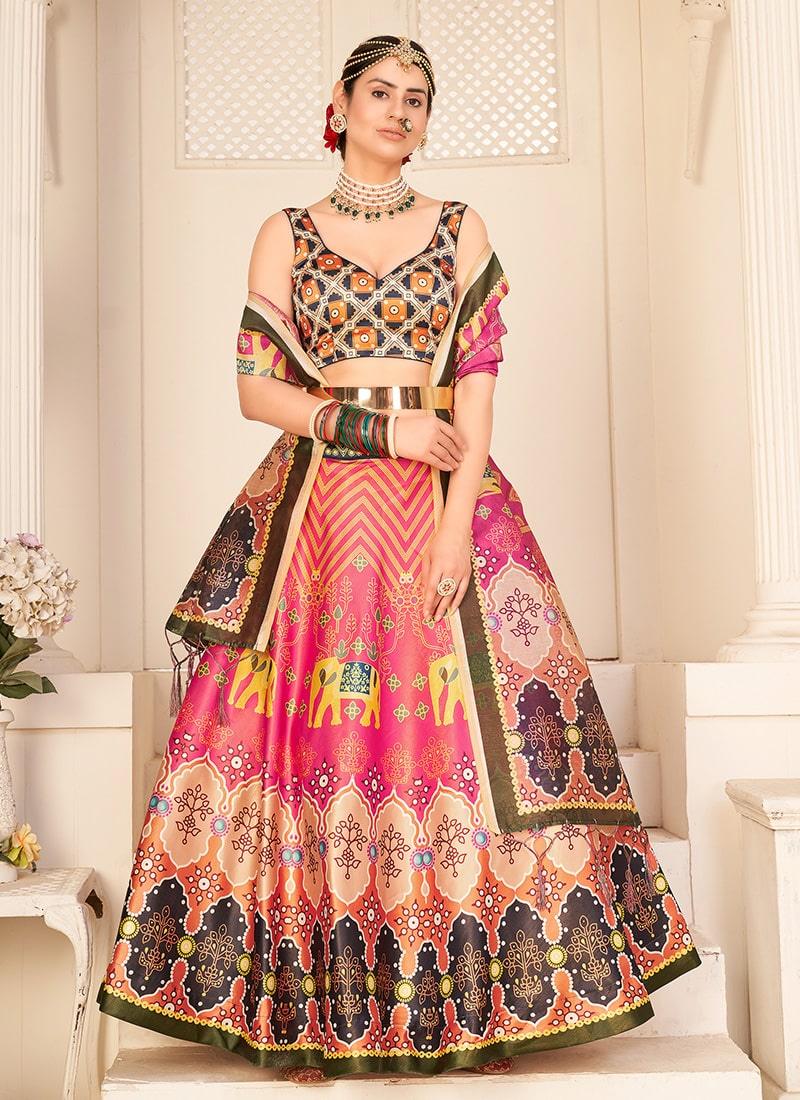 Sleeveless Blouse Sweetheart Neck Multi Color Lehenga Choli 2025 New Cheap Online