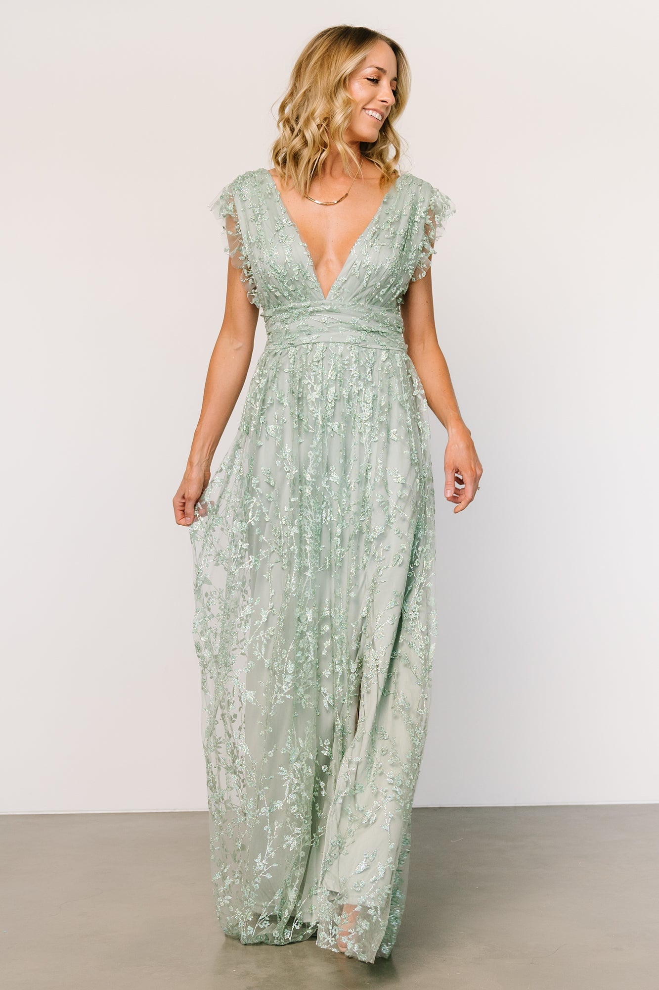 Arlene Shimmer Gown | Sage Cheapest