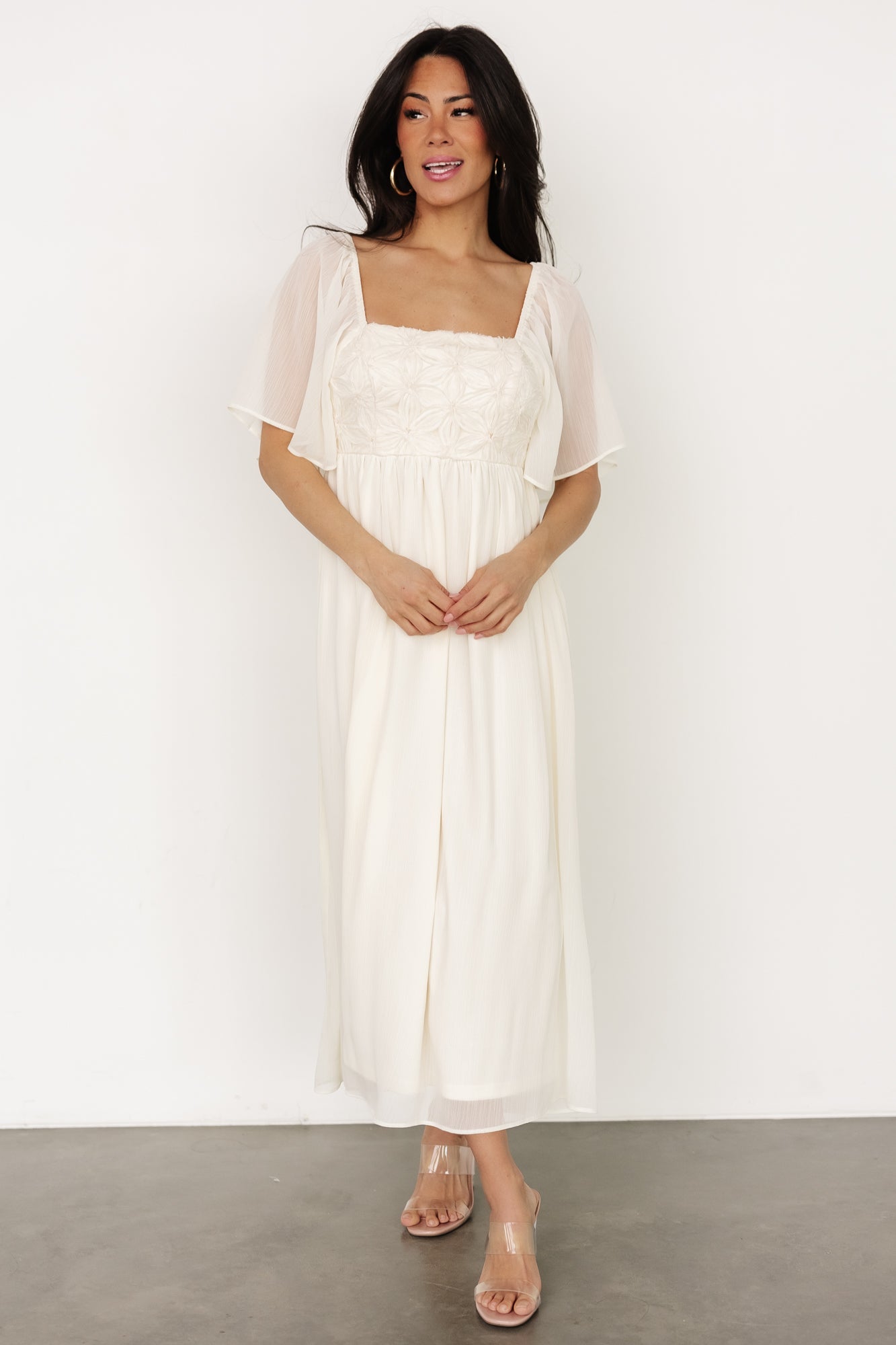 Lilith Applique Midi Dress | Cream Ebay Online