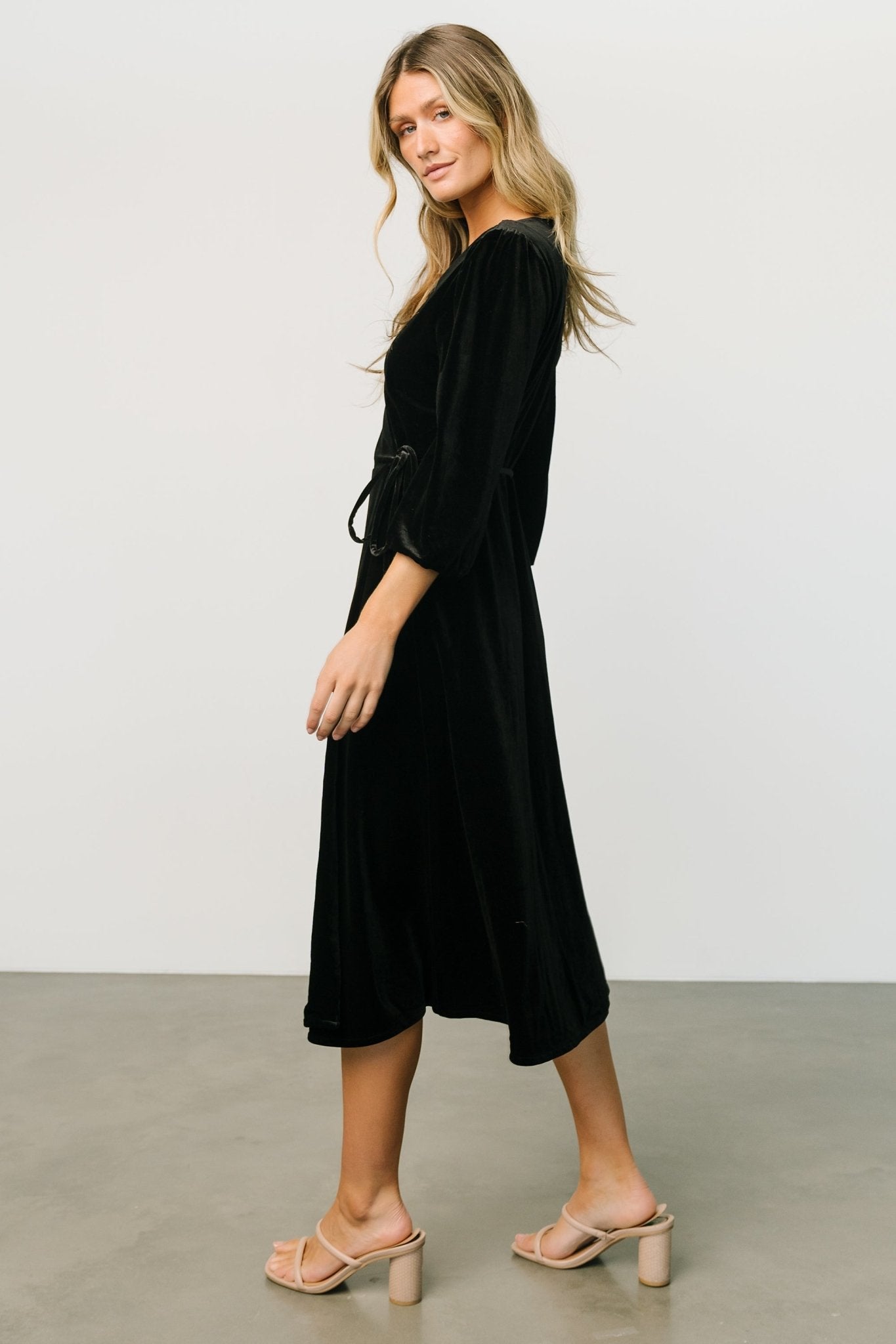 Beckinsale Velvet Wrap Dress | Black Shop Offer Online