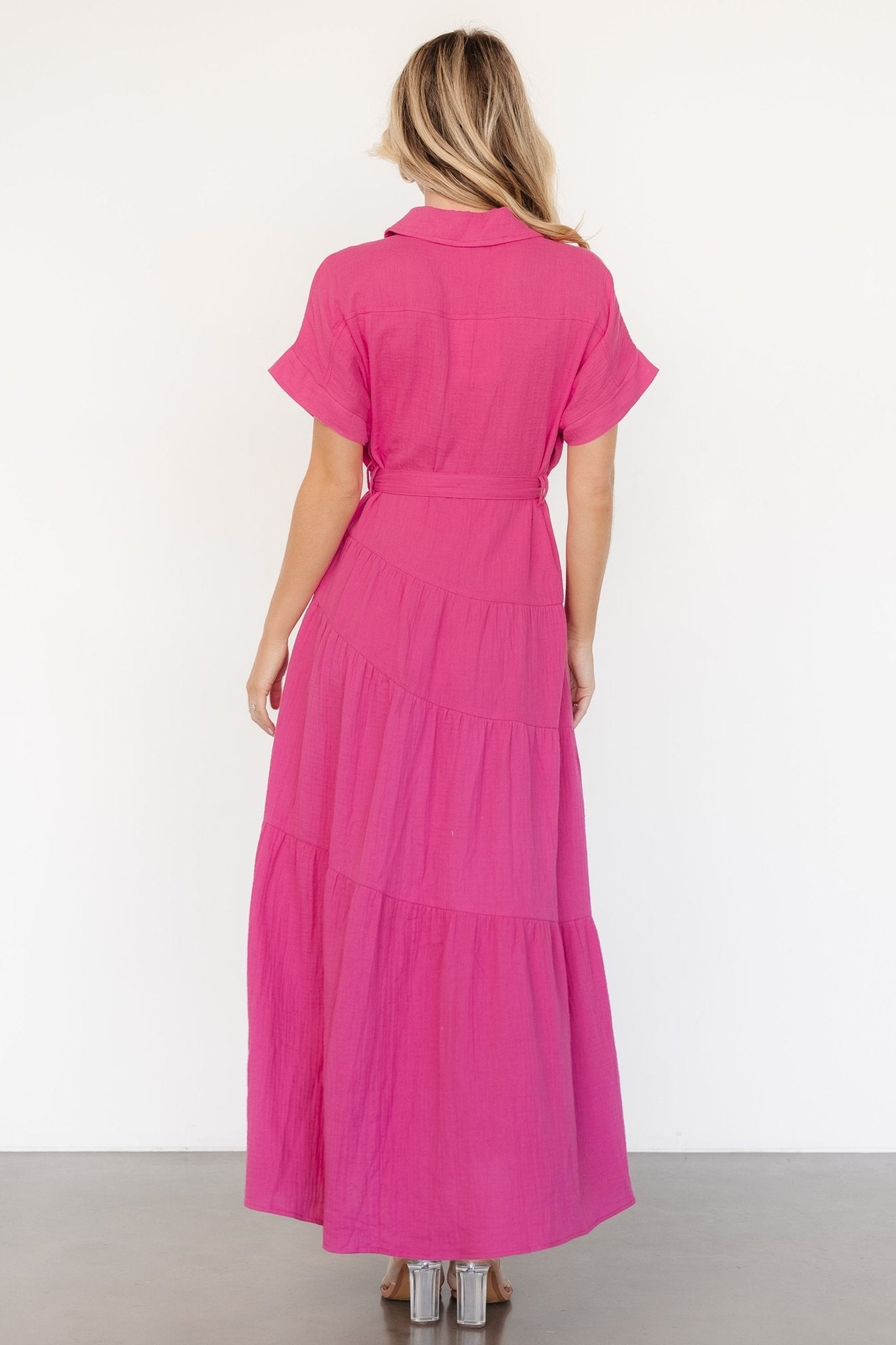 Aizey Button Up Maxi Dress | Pink Clearance Pick A Best