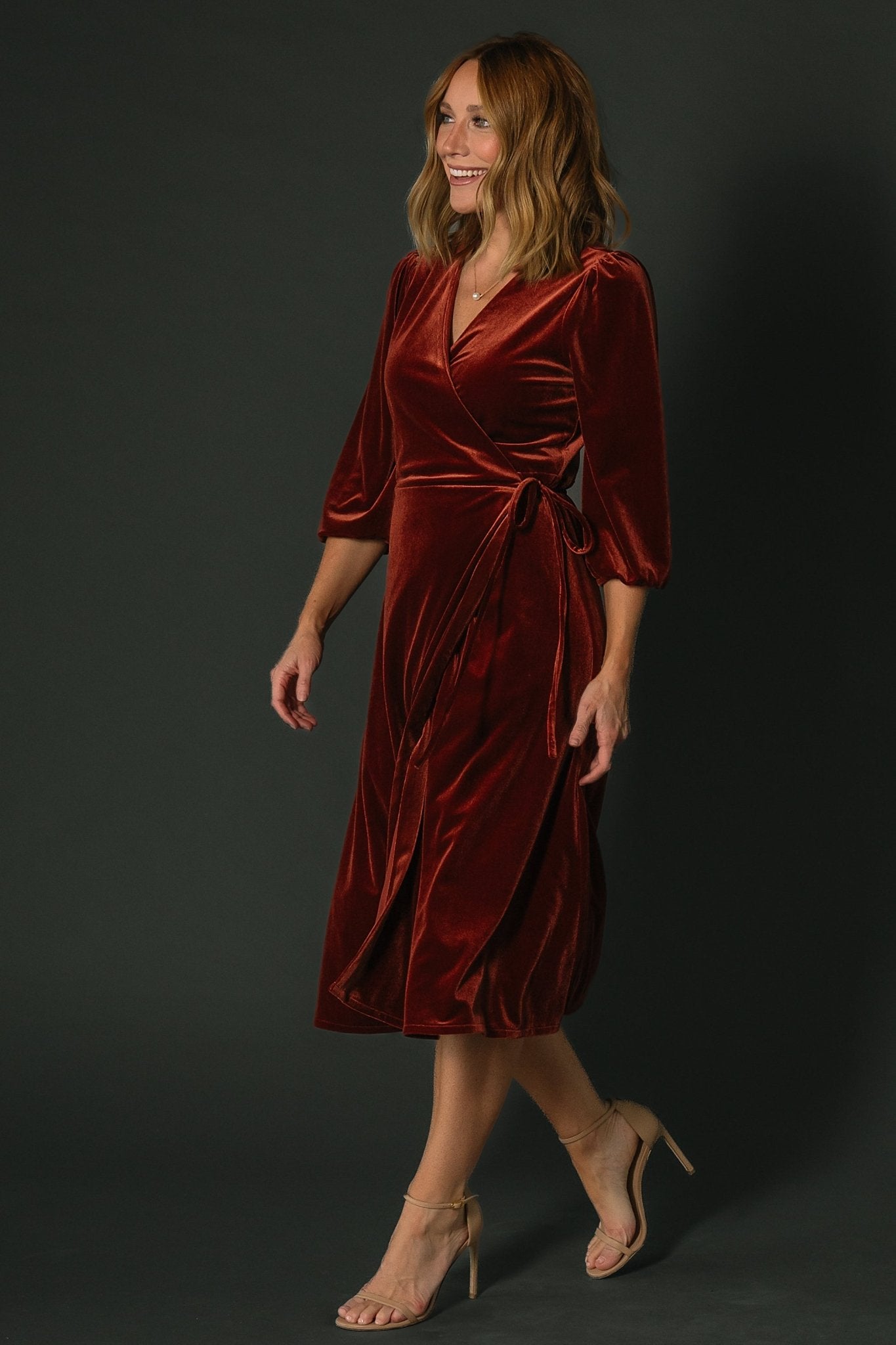 Beckinsale Velvet Wrap Dress | Cinnamon Discount Looking For