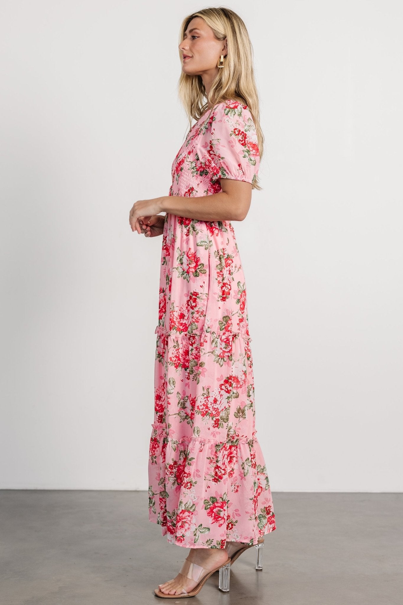 Cadella Maxi Dress | Pink Floral Cheap Pick A Best