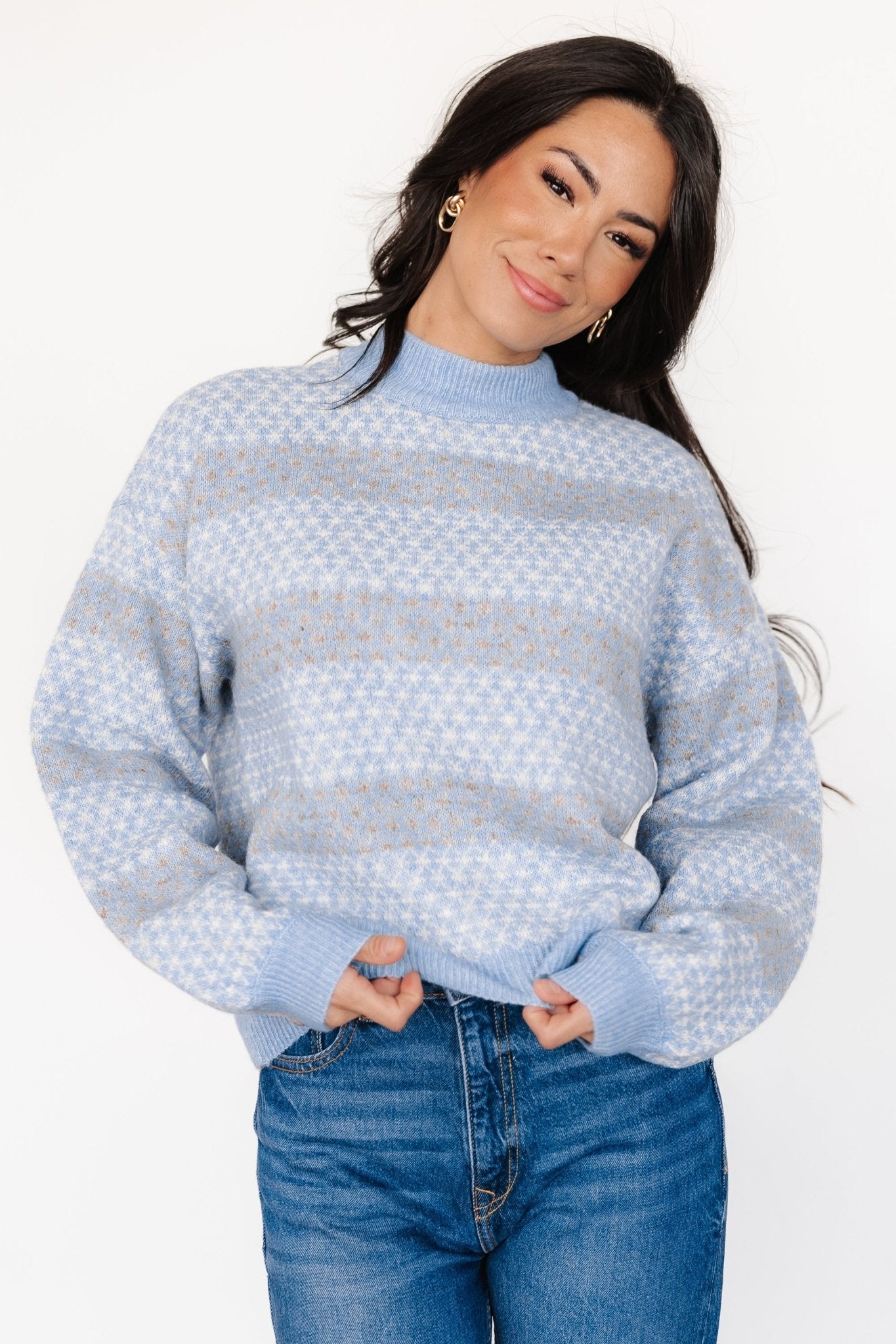 Henry Knit Sweater | Blue + Mocha Discount Big Discount