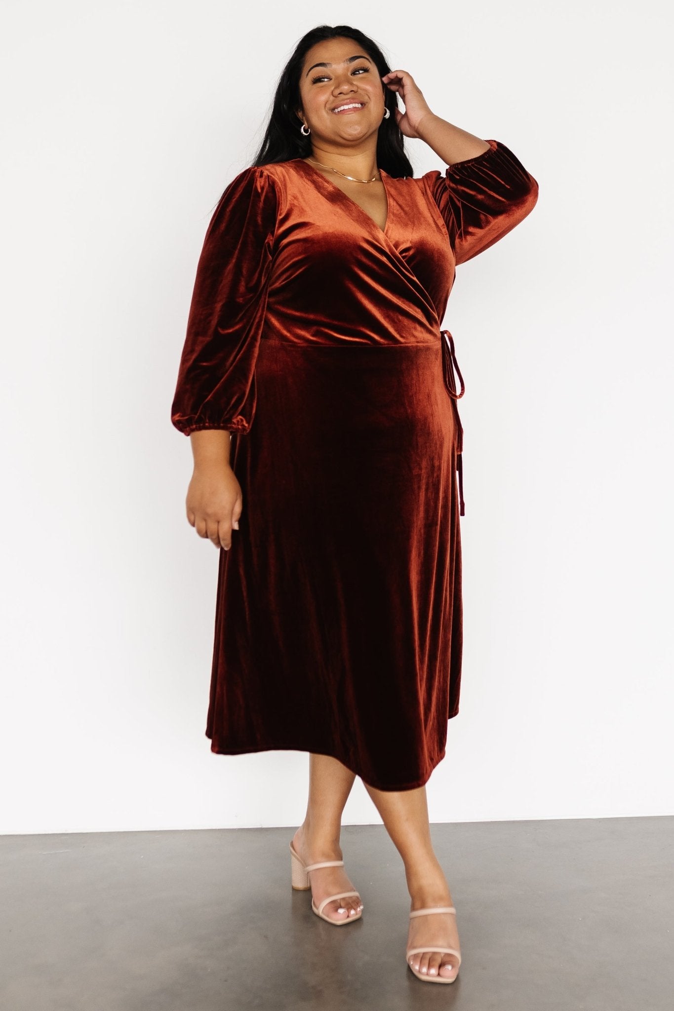 Beckinsale Velvet Wrap Dress | Cinnamon Discount Looking For