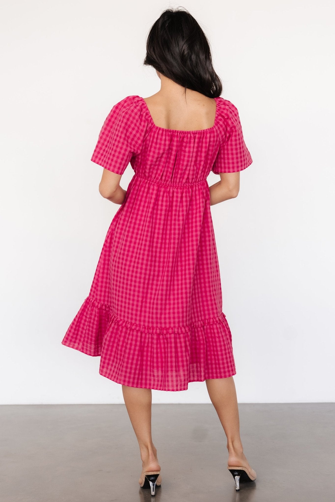 Erica Dress | Pink Gingham Print Get Authentic Sale Online