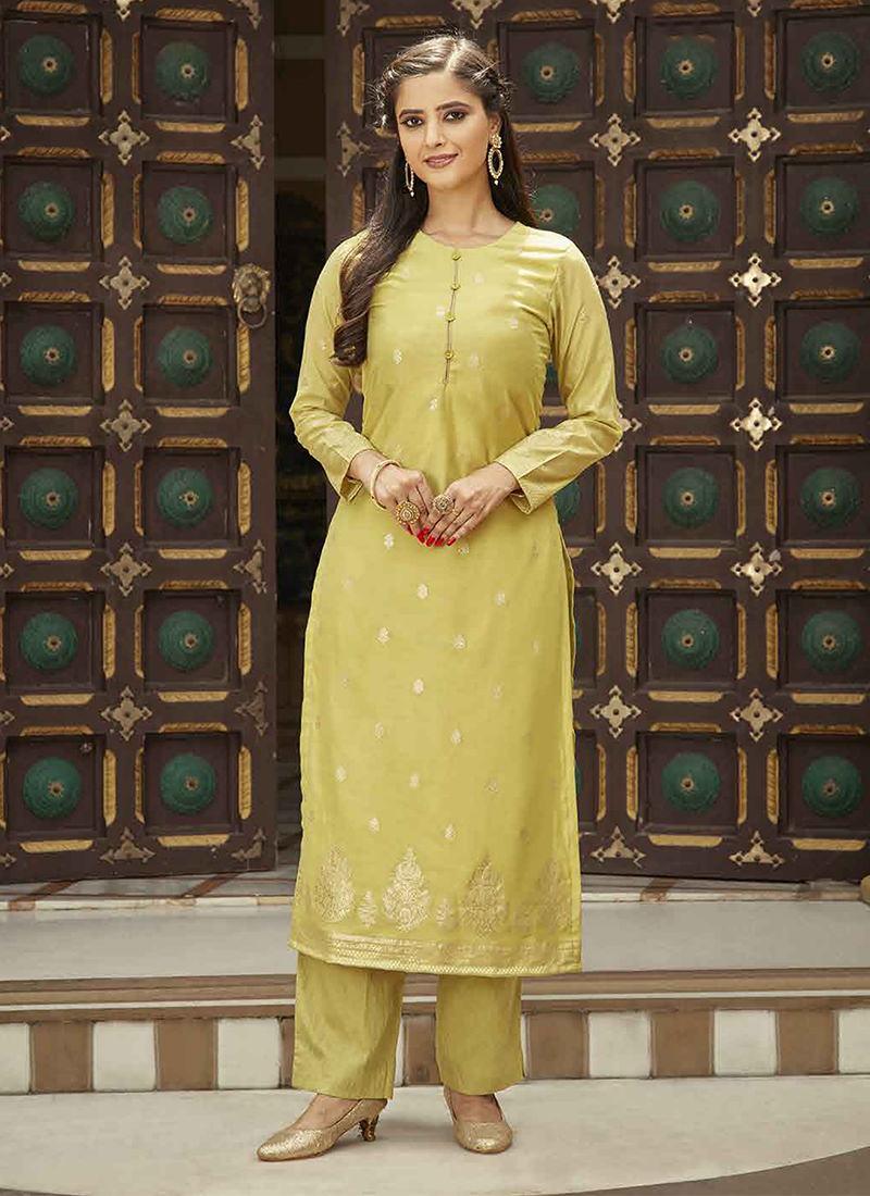 Viscose Fabric Yellow Pant Style Suit Pre Order For Sale