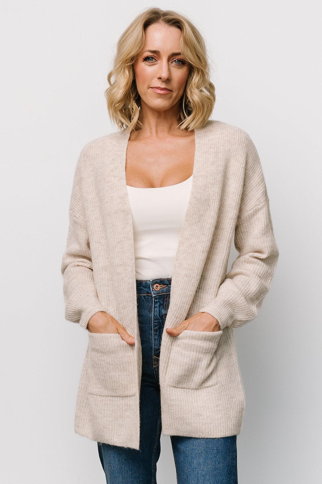 Carianne Knit Cardigan | Natural Clearance Outlet