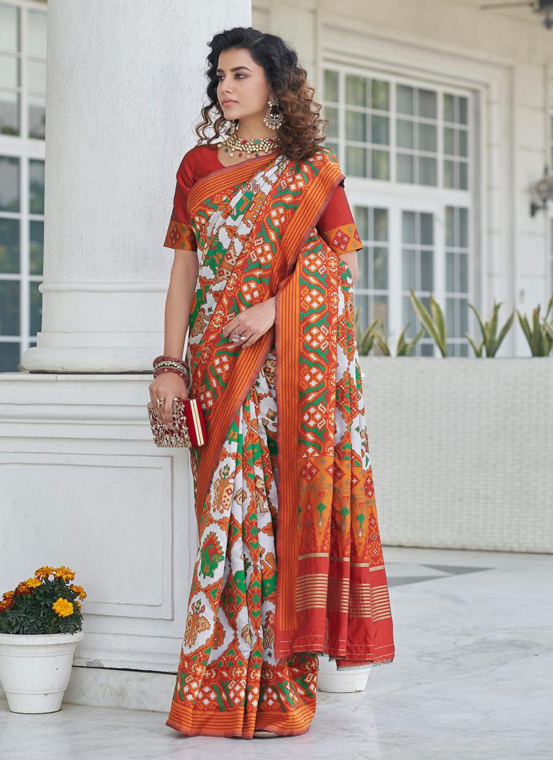 Multi-Color Weaving Patola Silk Saree Clearance Manchester Great Sale