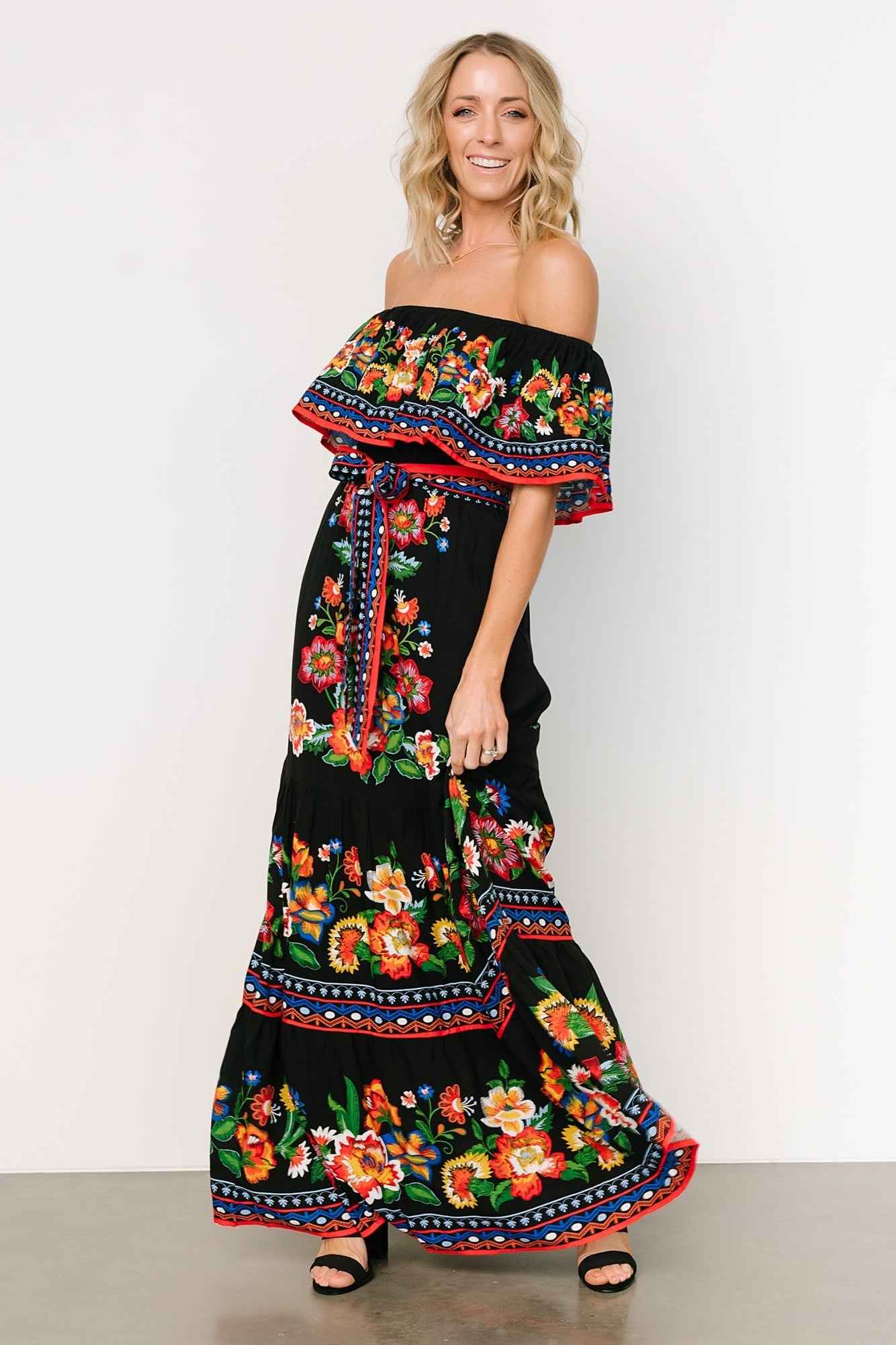 Alejandra Maxi Dress | Black Multi Floral Cheap Pice Low Shipping Fee