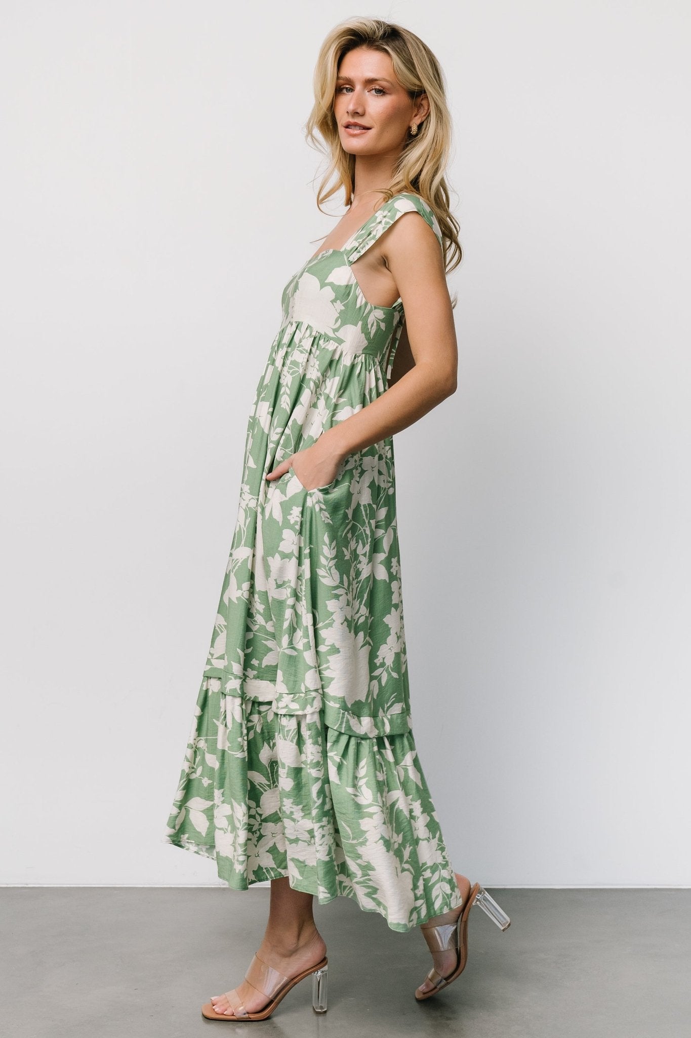 Aita Maxi Dress | Green + Ivory Floral High Quality Cheap Pice