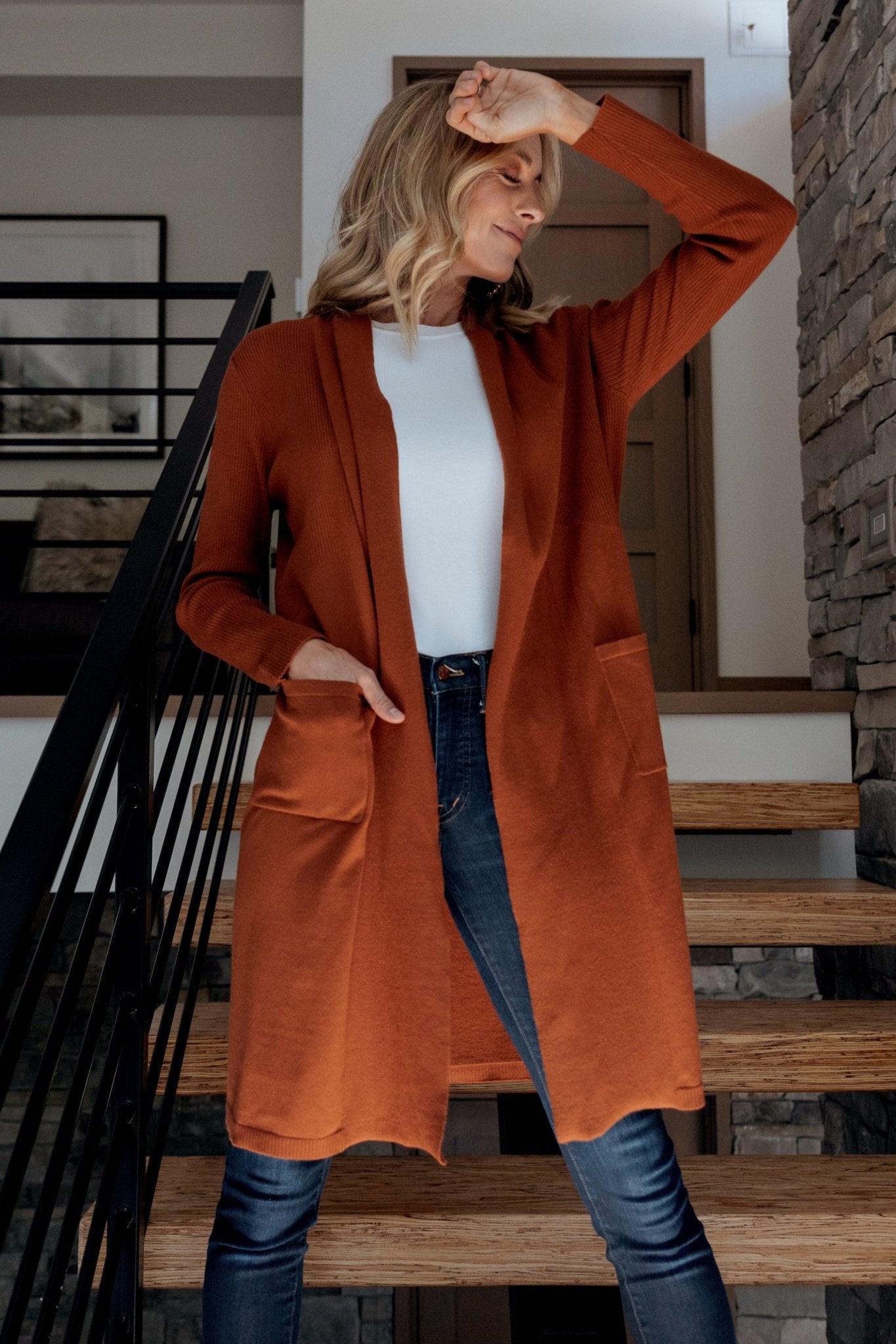 Central Park Cardigan | Rust Low Cost Cheap Pice