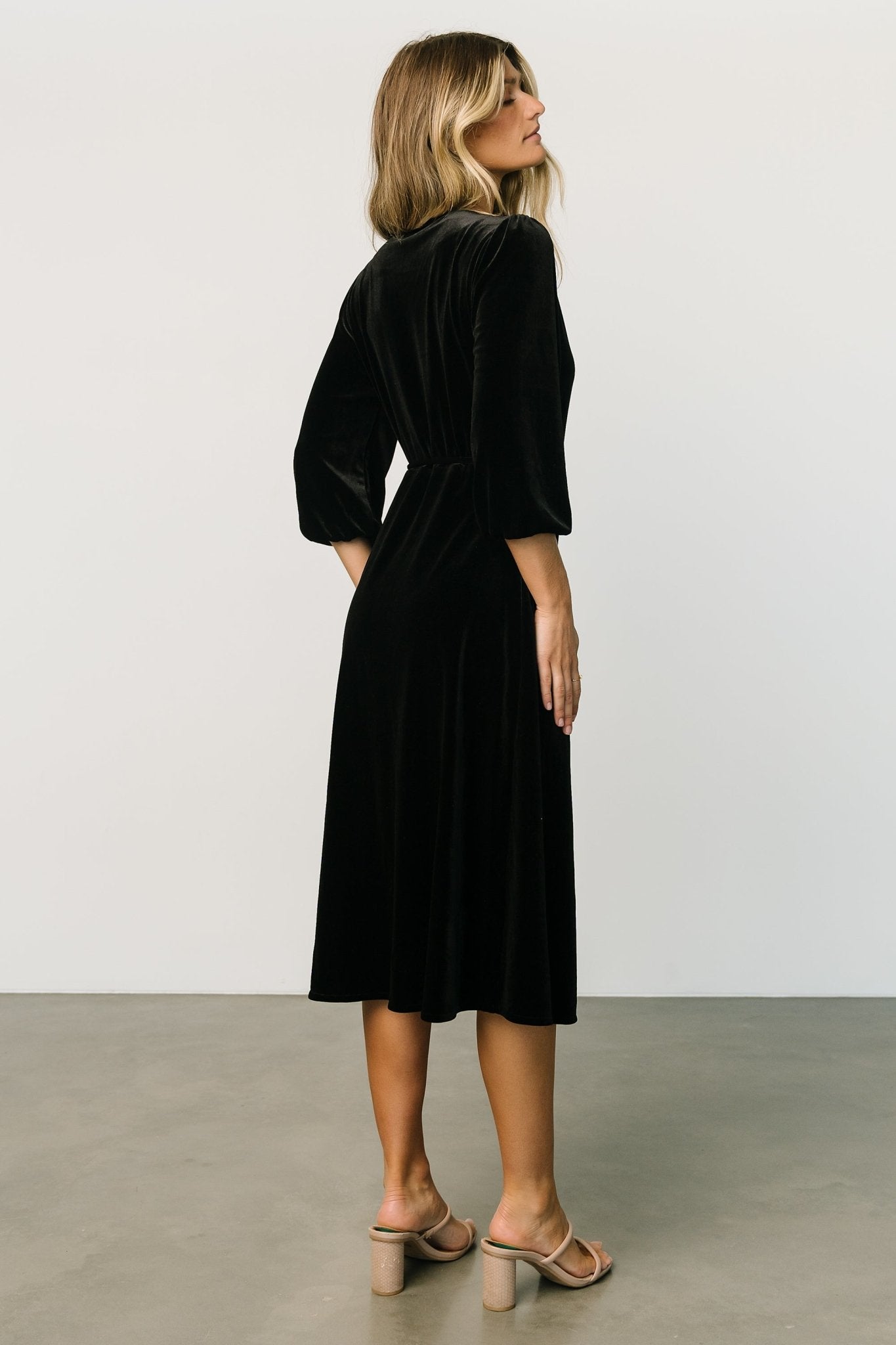 Beckinsale Velvet Wrap Dress | Black Shop Offer Online