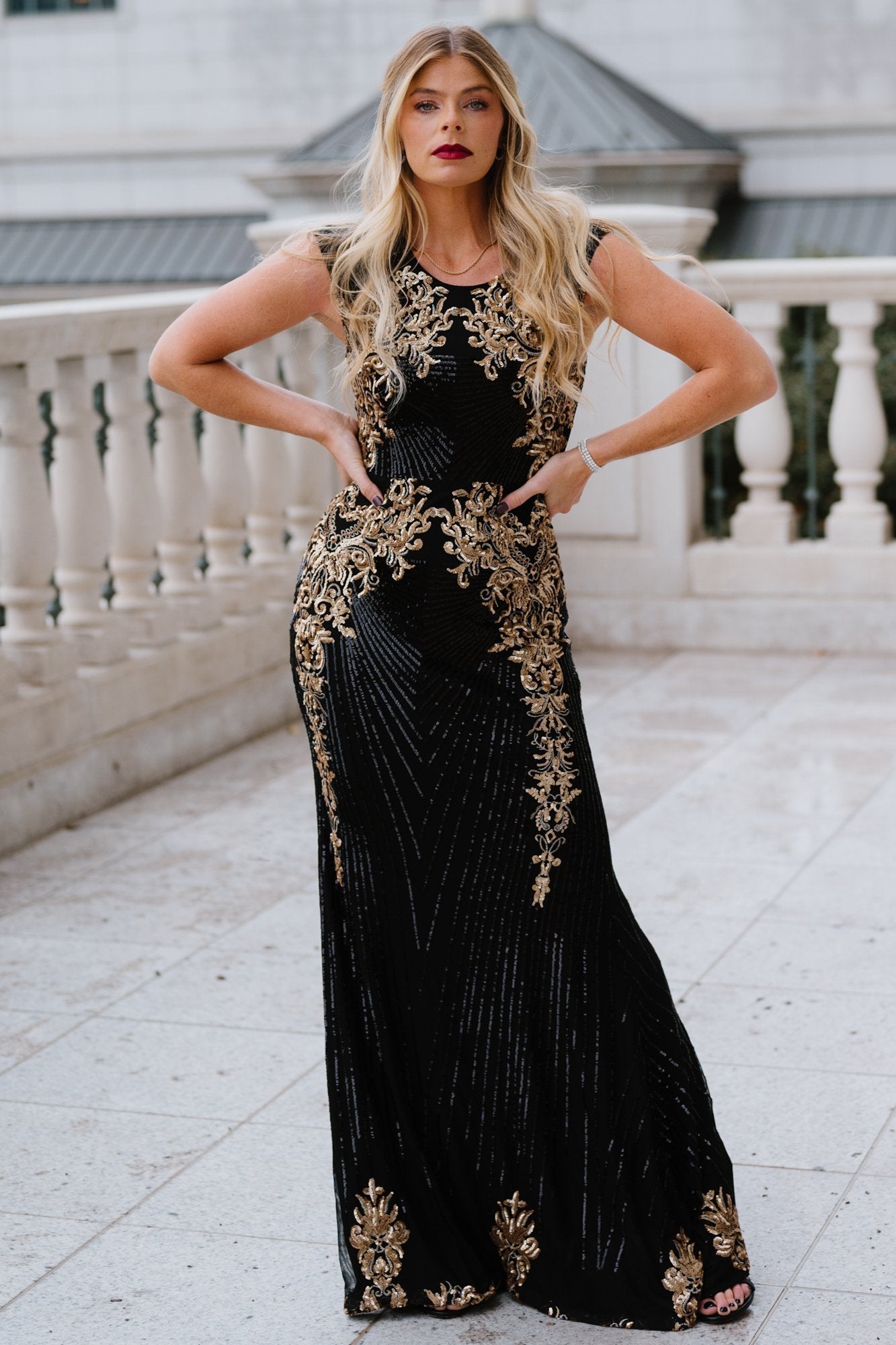 Azura Gown | Black + Gold Hot Sale Online