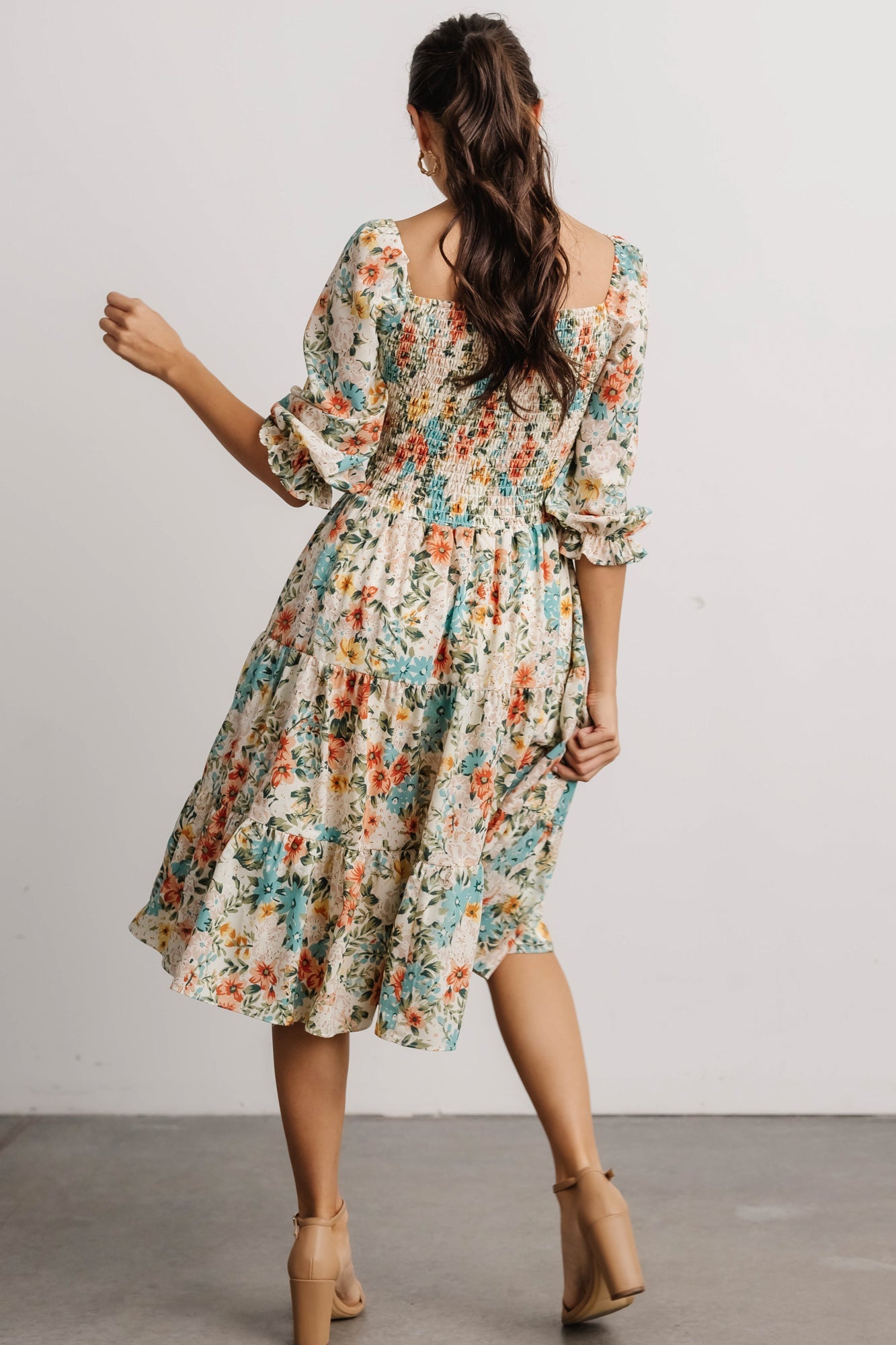 Marta Smocked Midi Dress | Summer Floral 100% Authentic