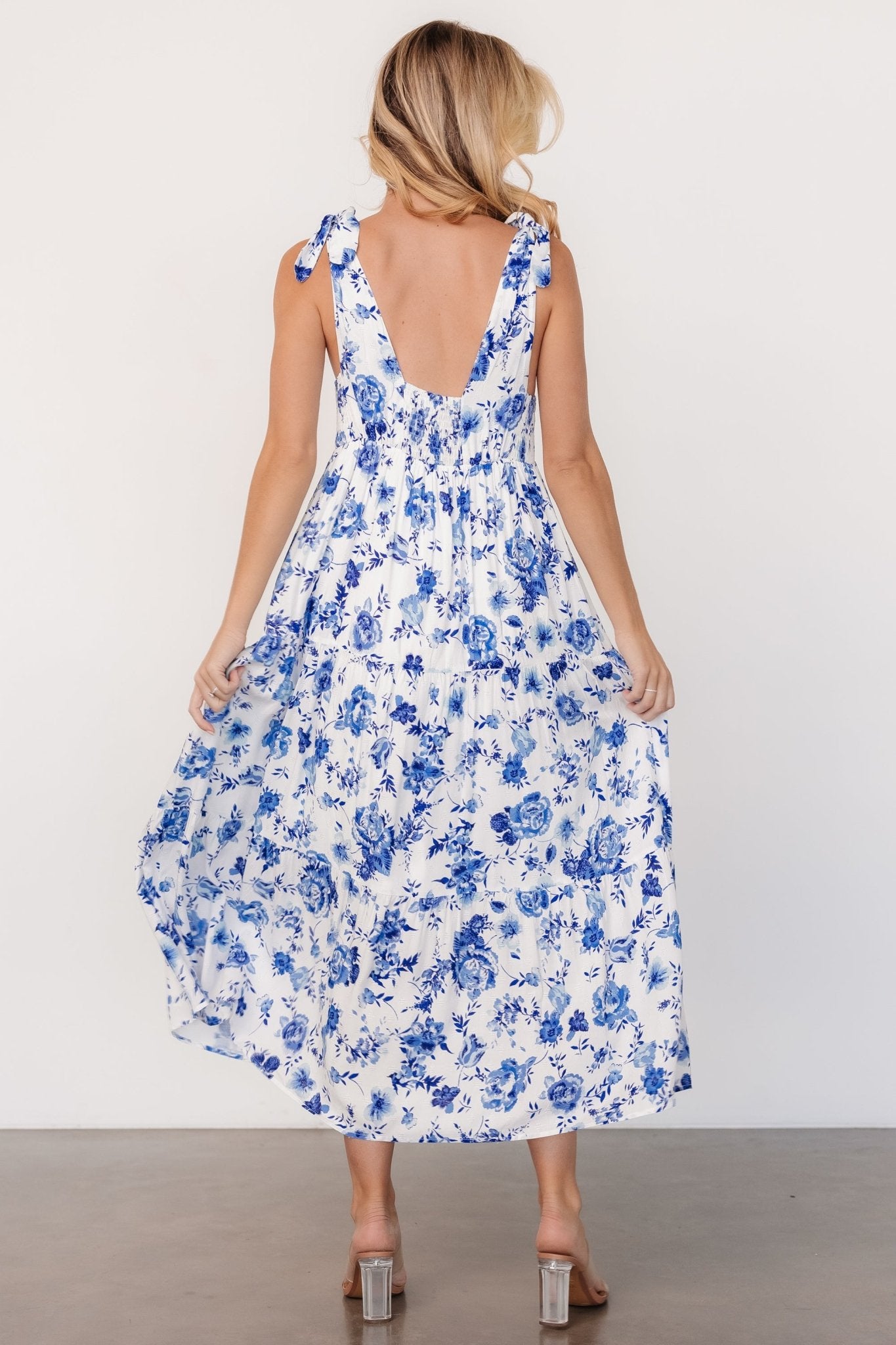 Mariah Tank Dress | Blue Floral Affordable Cheap Pice