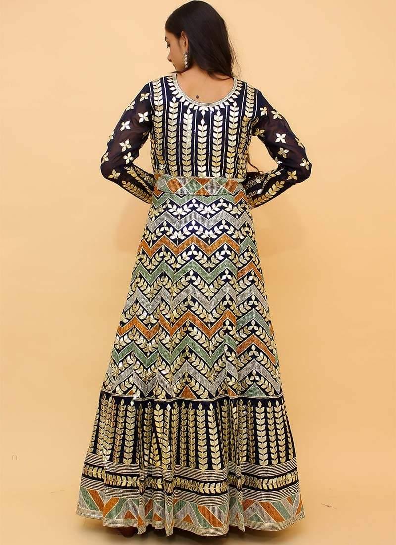 Navy Blue Color Resham And Dori Work Crop Top Lehenga Cheap New Styles