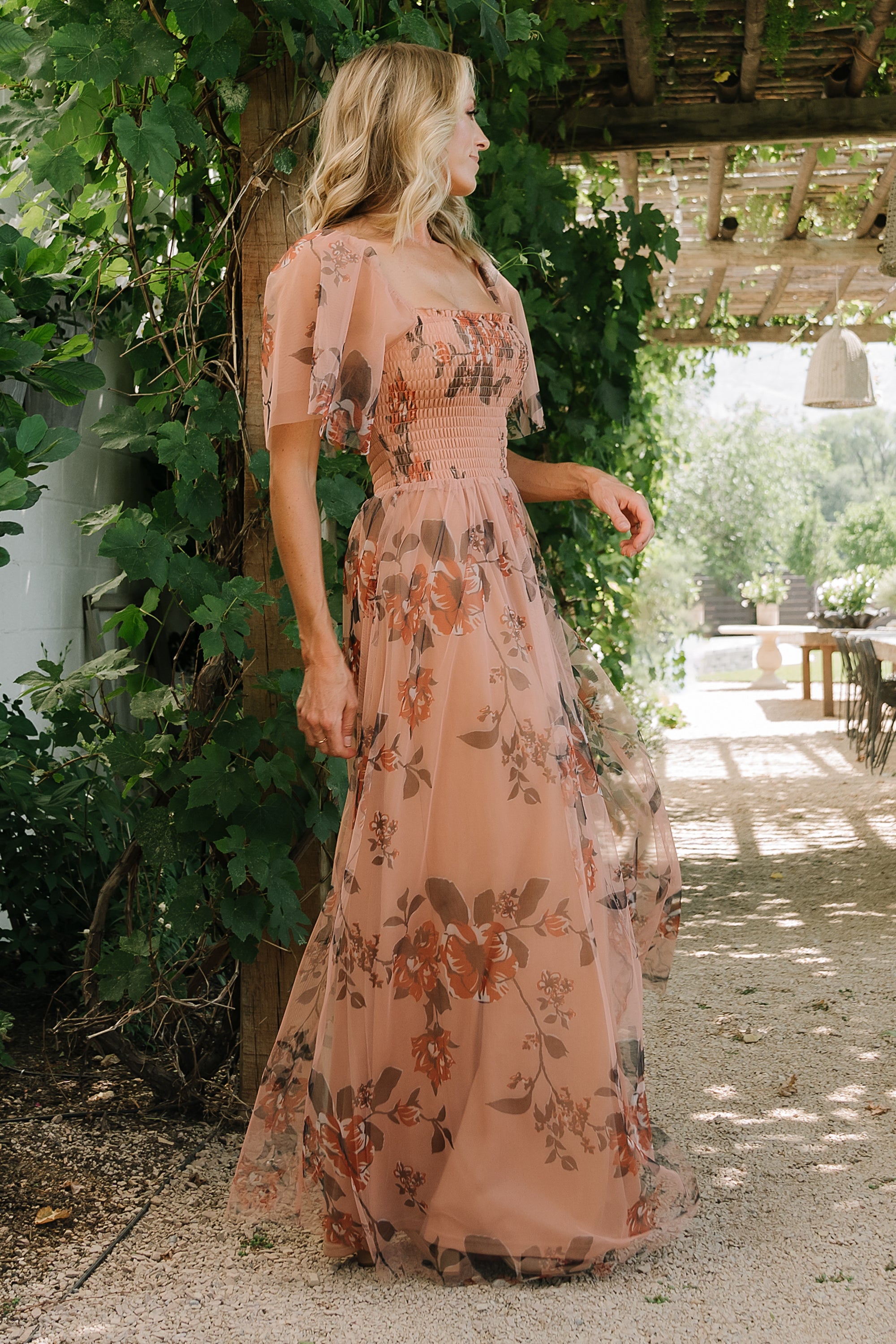 Cassandra Tulle Maxi Dress | Copper Floral Brand New Unisex Sale Online