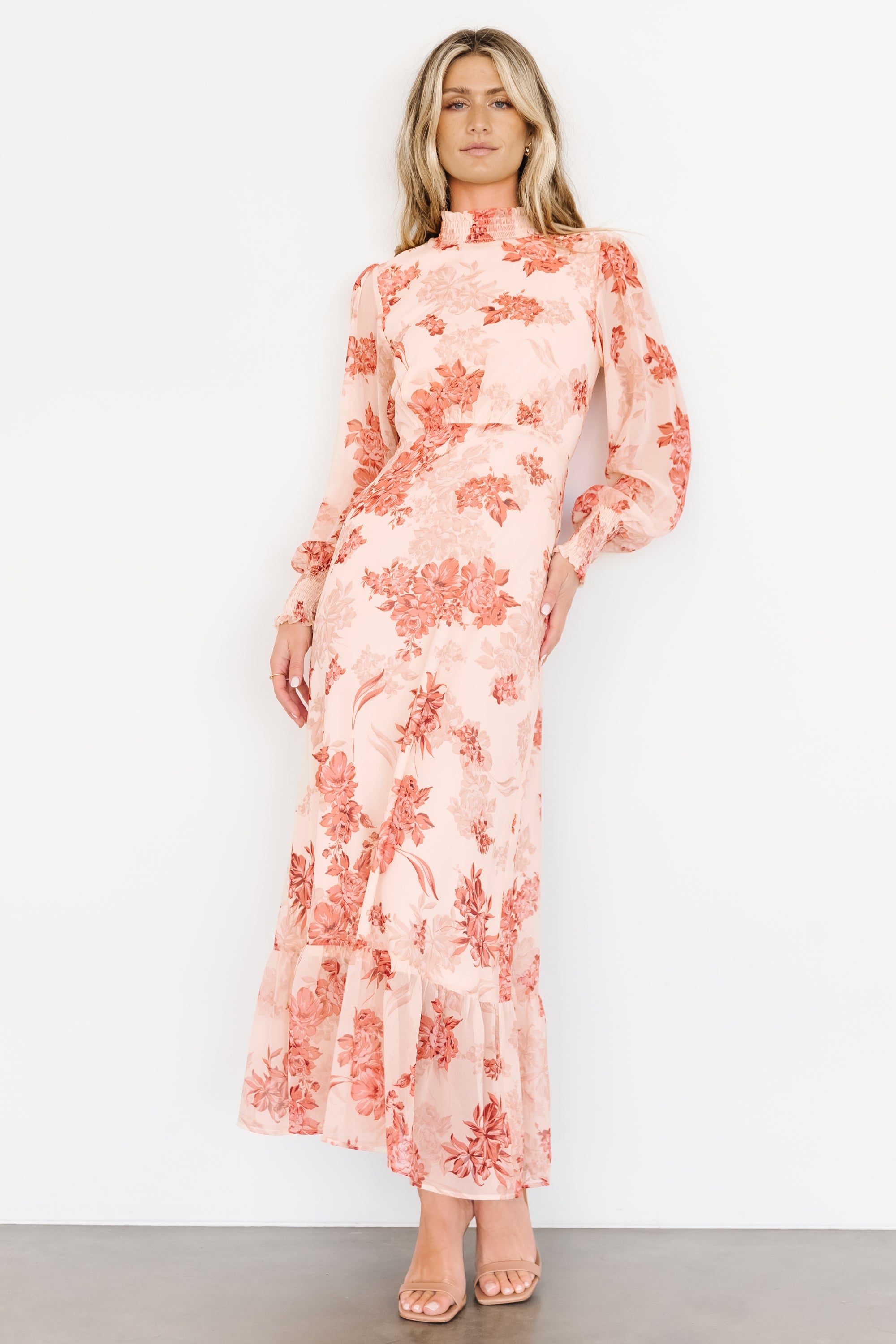 Luciana Maxi Dress | Beige + Rose For Cheap Sale Online