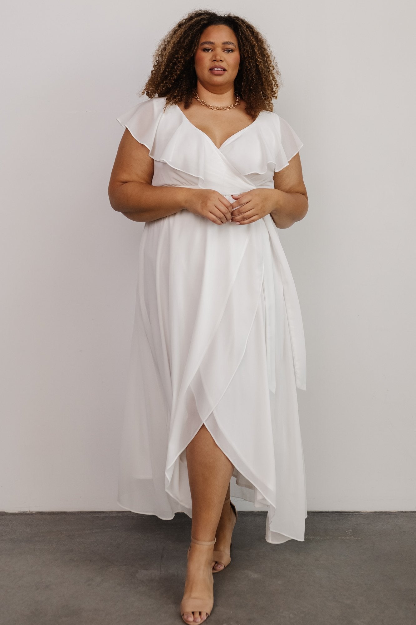 Katya Ruffle Maxi Dress | White Free Shipping Good Selling