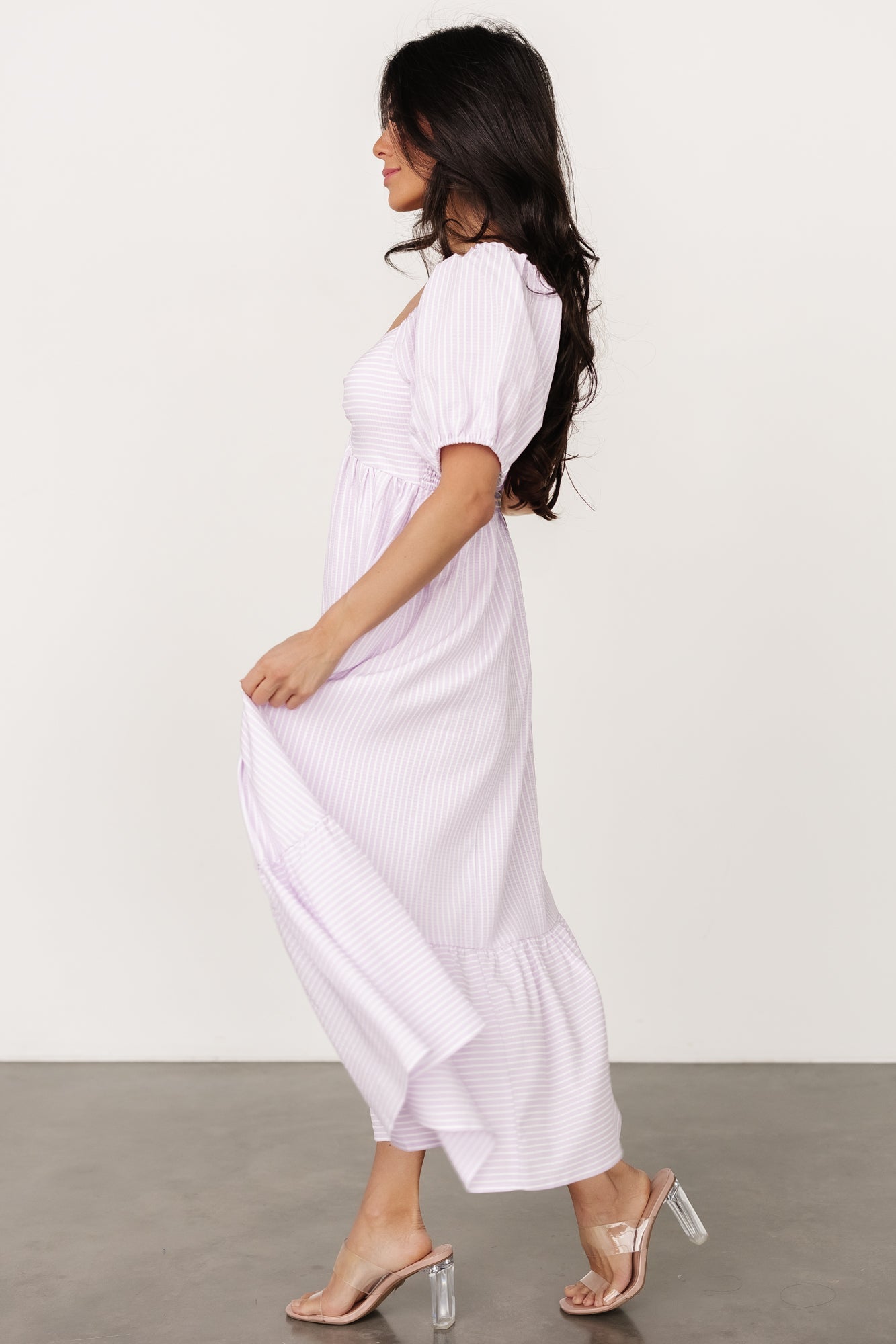 Poppy Midi Dress | Lavender + Off White Best Wholesale Sale Online