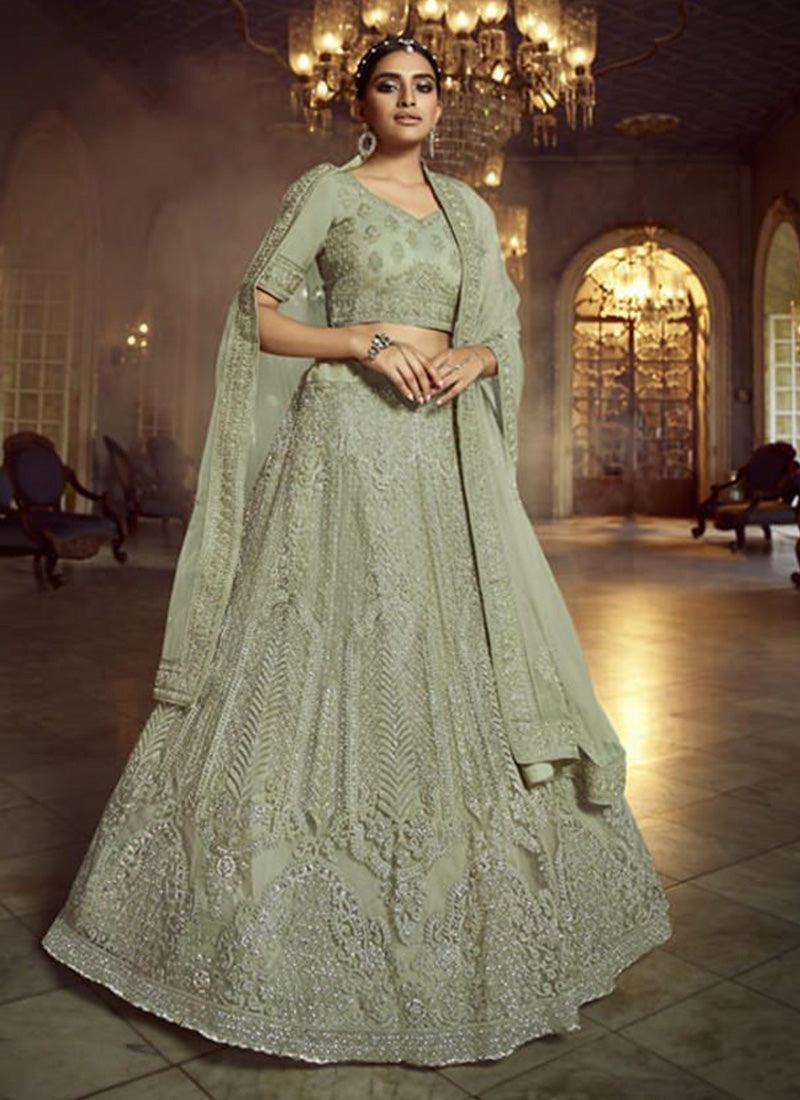 Enchanting Green Zarkan Dori Soft Net Lehenga Choli Set Clearance Eastbay