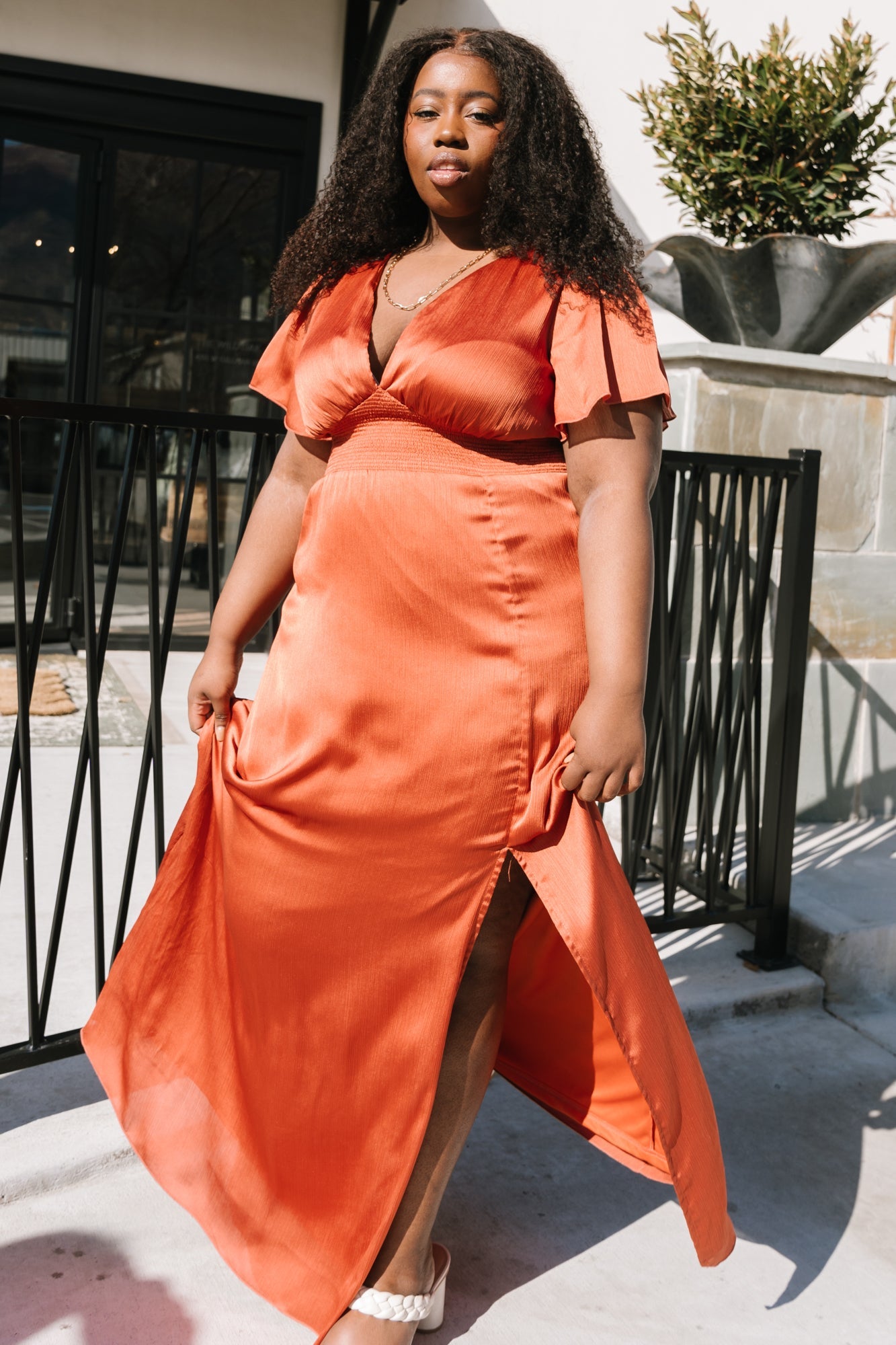 Prague Satin Maxi Dress | Rust With Paypal Sale Online