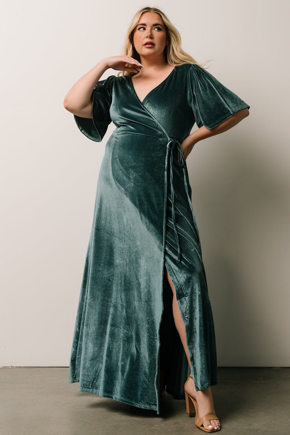 Meghan Velvet Wrap Maxi Dress | Persian Blue Buy Cheap Wiki