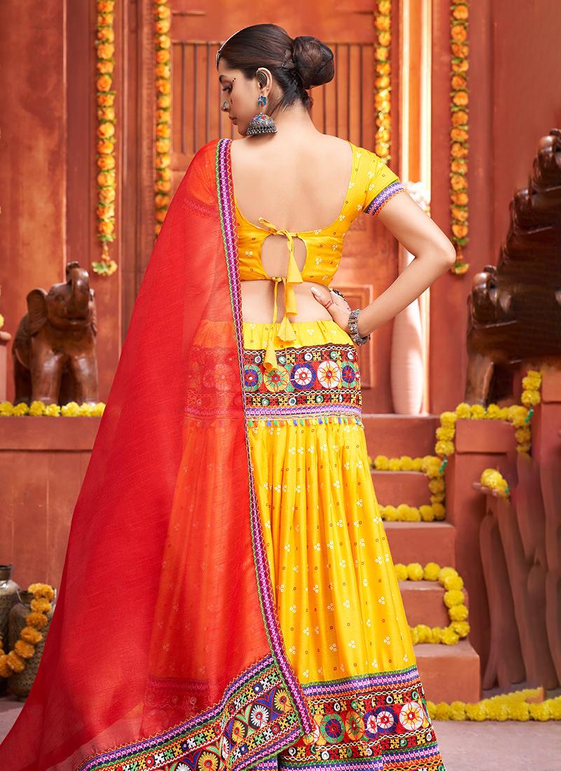 Yellow Patola Print Navrati Chaniya Choli Manchester For Sale